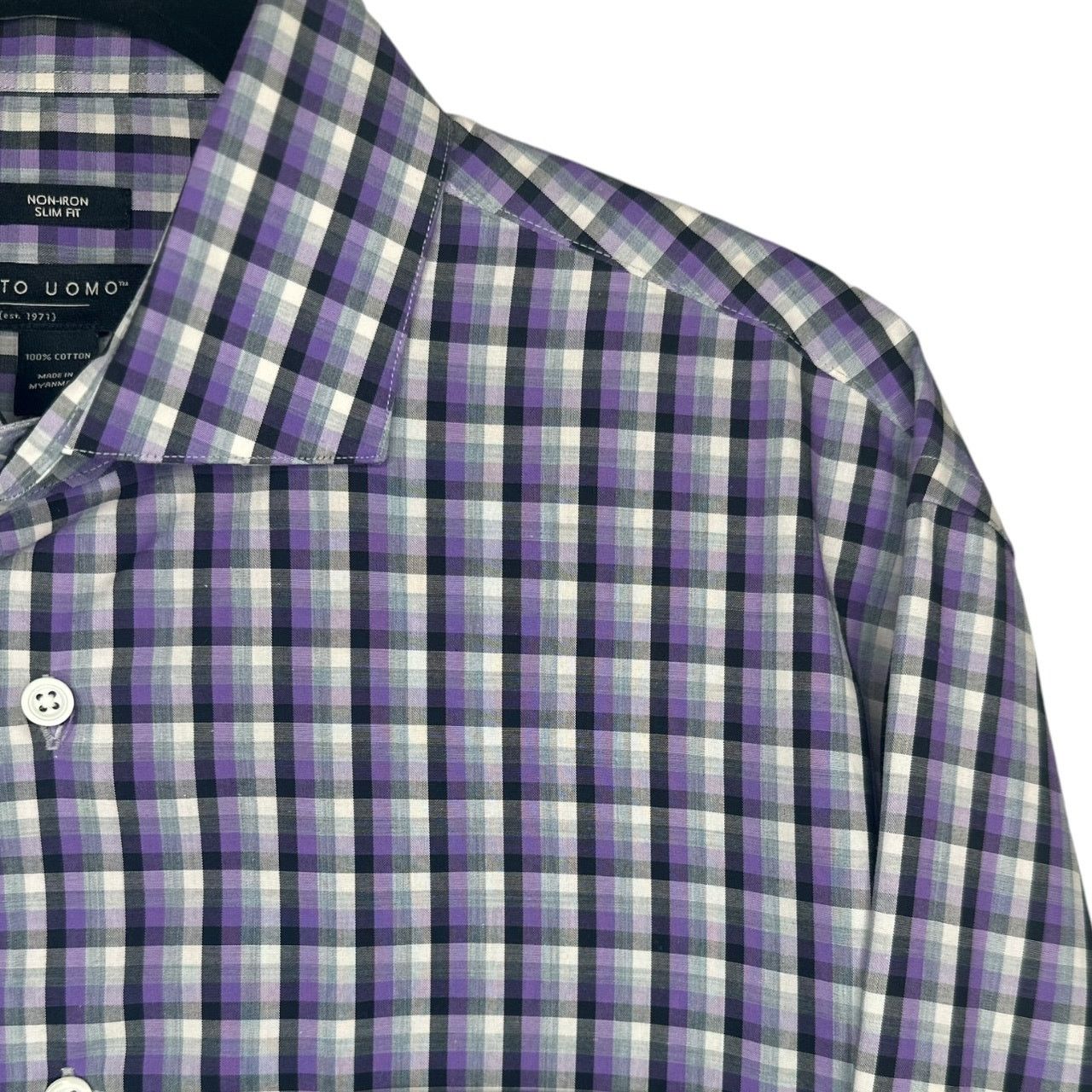 Pronto Uomo Pronto Uomo Men’s L Button-Down Long Sleeve Dress Shirt Size US L / EU 52-54 / 3 - 4 Thumbnail