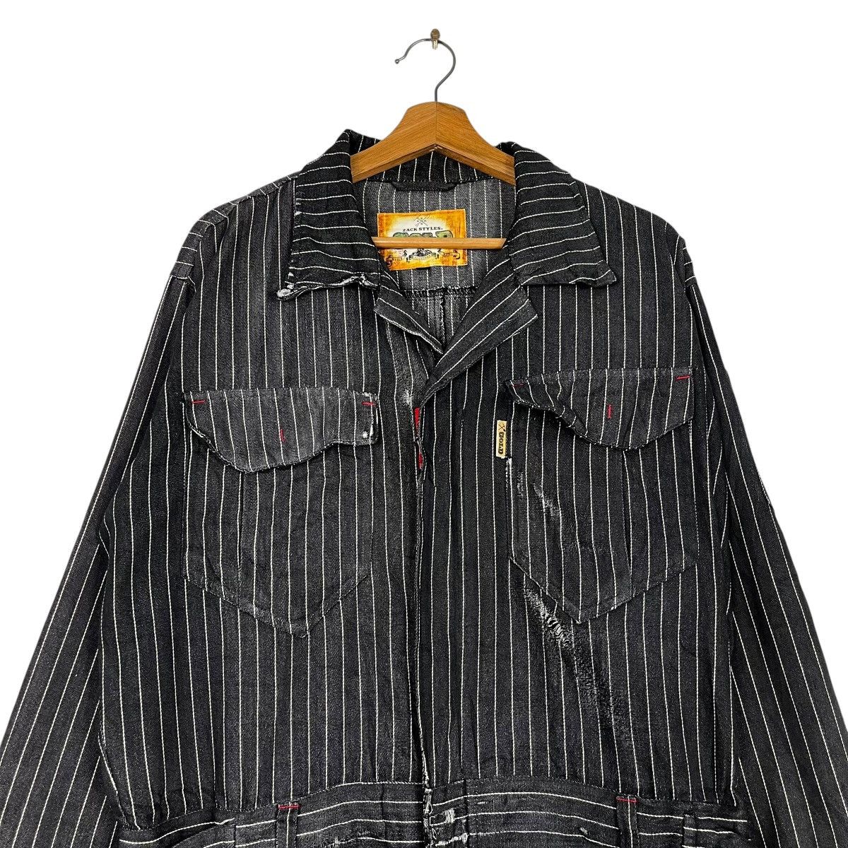 14th Addiction Vintage Gold Zack Style Workwear Hickory Stripe Overall Size US 36 / EU 52 - 2 Thumbnail