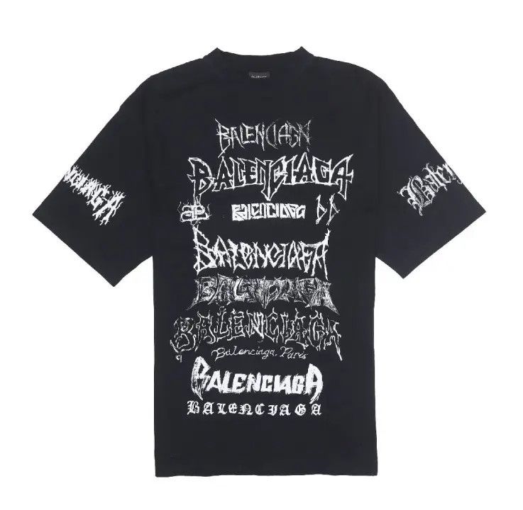 Balenciaga Logo Print Black Short Sleeve T-Shirt