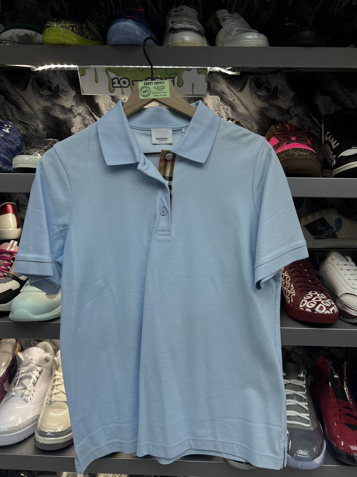 Burberry Burberry Baby Blue Polo Tee Size US L / EU 52-54 / 3 - 1 Thumbnail