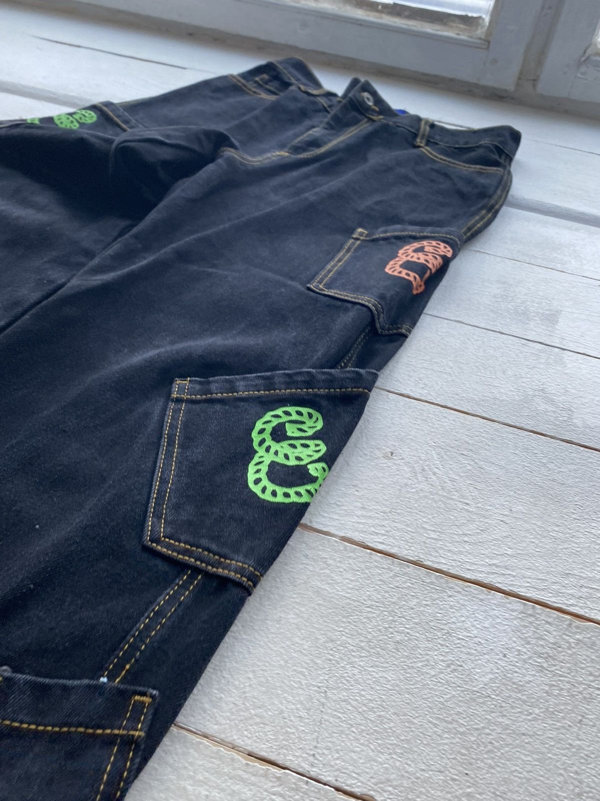 Japanese Brand ⚡️Spiritual Garment Japanese Style Multi Pocket Denim Pants Size US 31 - 4 Thumbnail