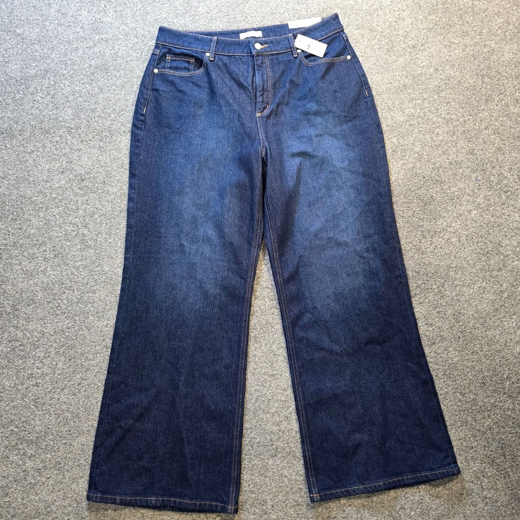 Loft LOFT Jeans Womens Size 32 Blue Wide-Leg High Rise Curvy Fit Capsule Casual Dark Jeans Size 24" / US 00 / IT 34 - 2 Thumbnail