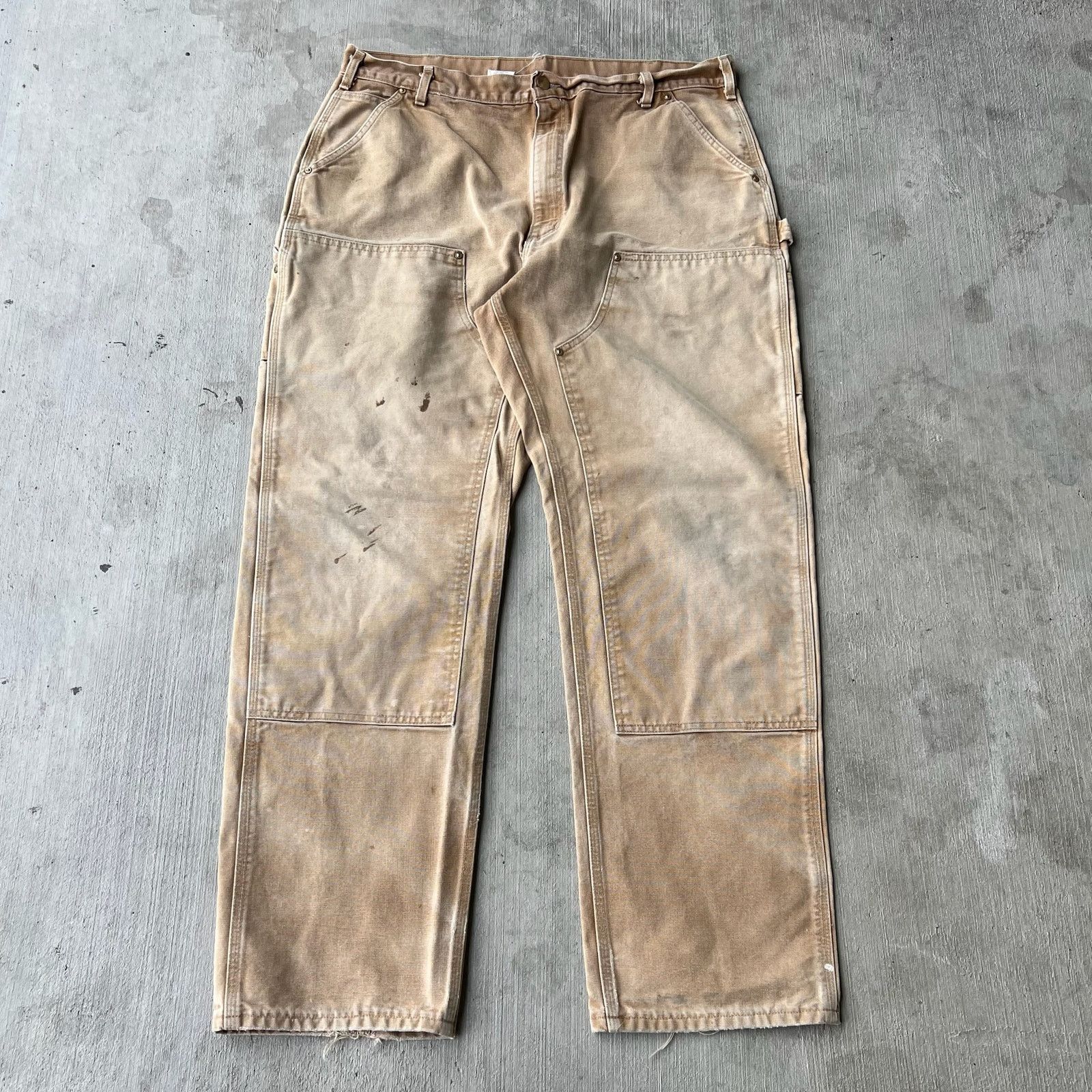 Carhartt × Vintage Carhartt brown faded double knee work wear carpenter pants Size US 37 - 1 Thumbnail