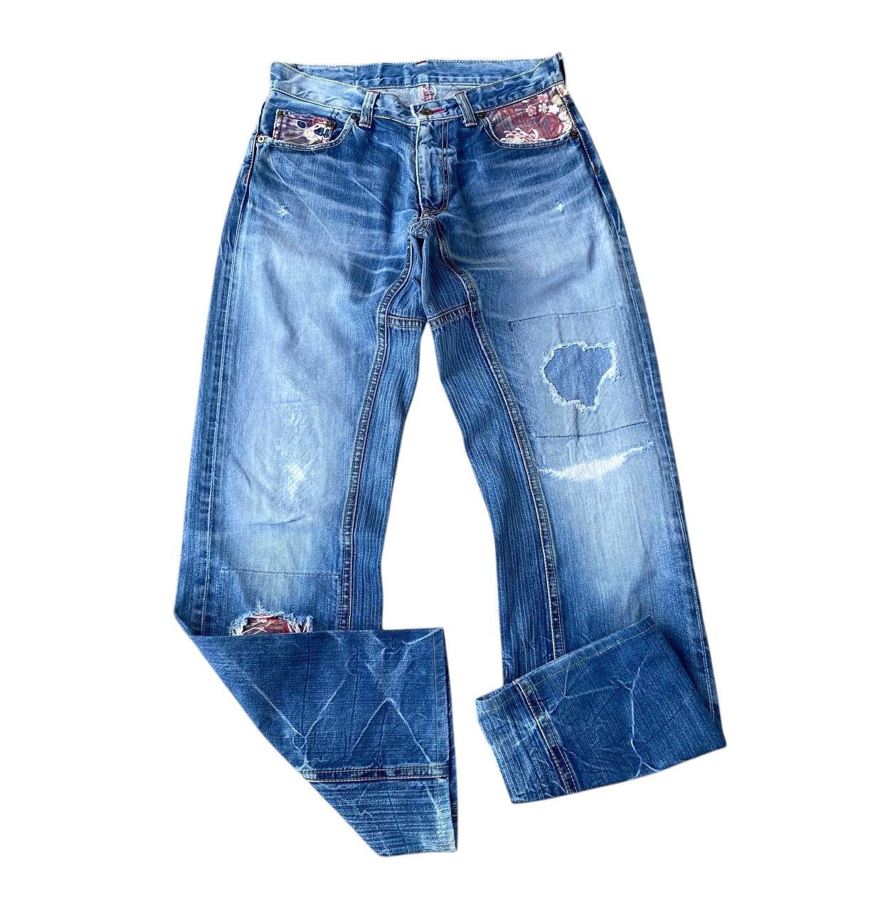 Eternal W29 EXTERNAL JAPAN DISTRESSED THUNDERSTORM MARK FADED BLUE Size US 30 / EU 46 - 6 Thumbnail