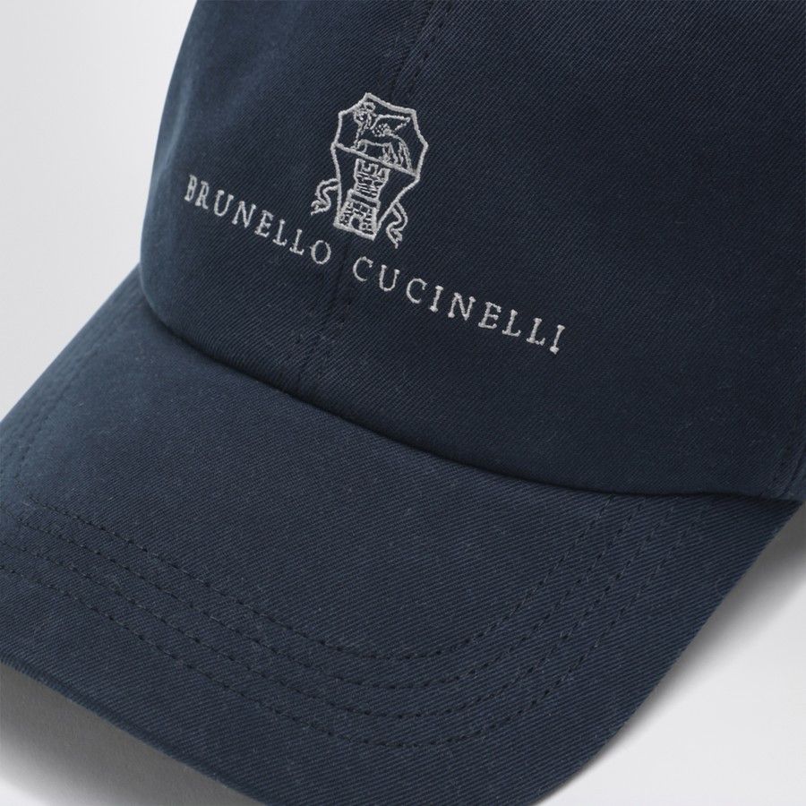 Brunello Cucinelli o1d2blof0226 Size: M / Cotton Baseball Cap / Hat Navy Blue Size ONE SIZE - 4 Thumbnail