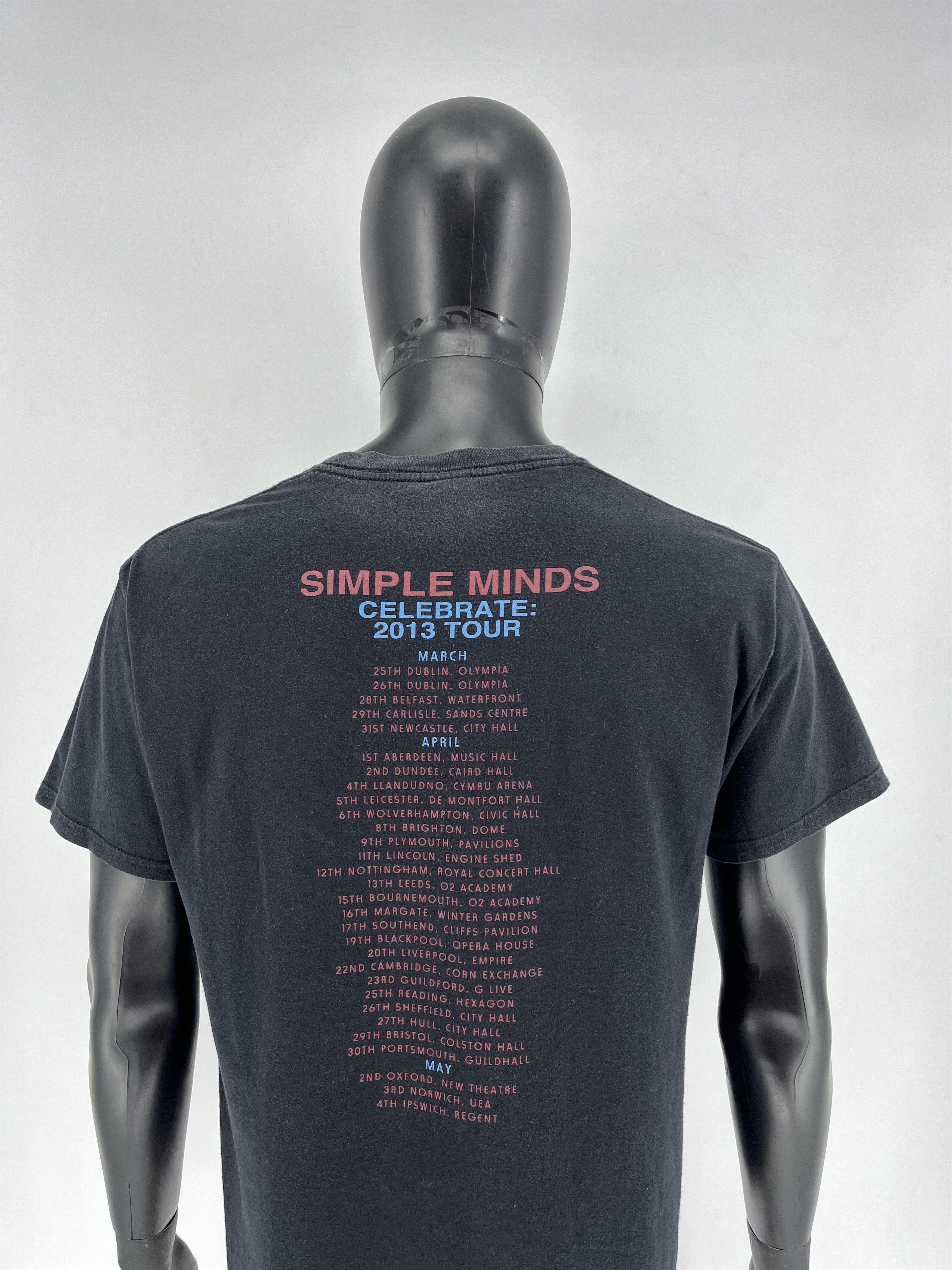 Band Tees × Vintage SIMPLE MINDS OFFICIAL USA TOUR GREY T-SHIRT " CELEBRATE 2013 Size US L / EU 52-54 / 3 - 10 Thumbnail