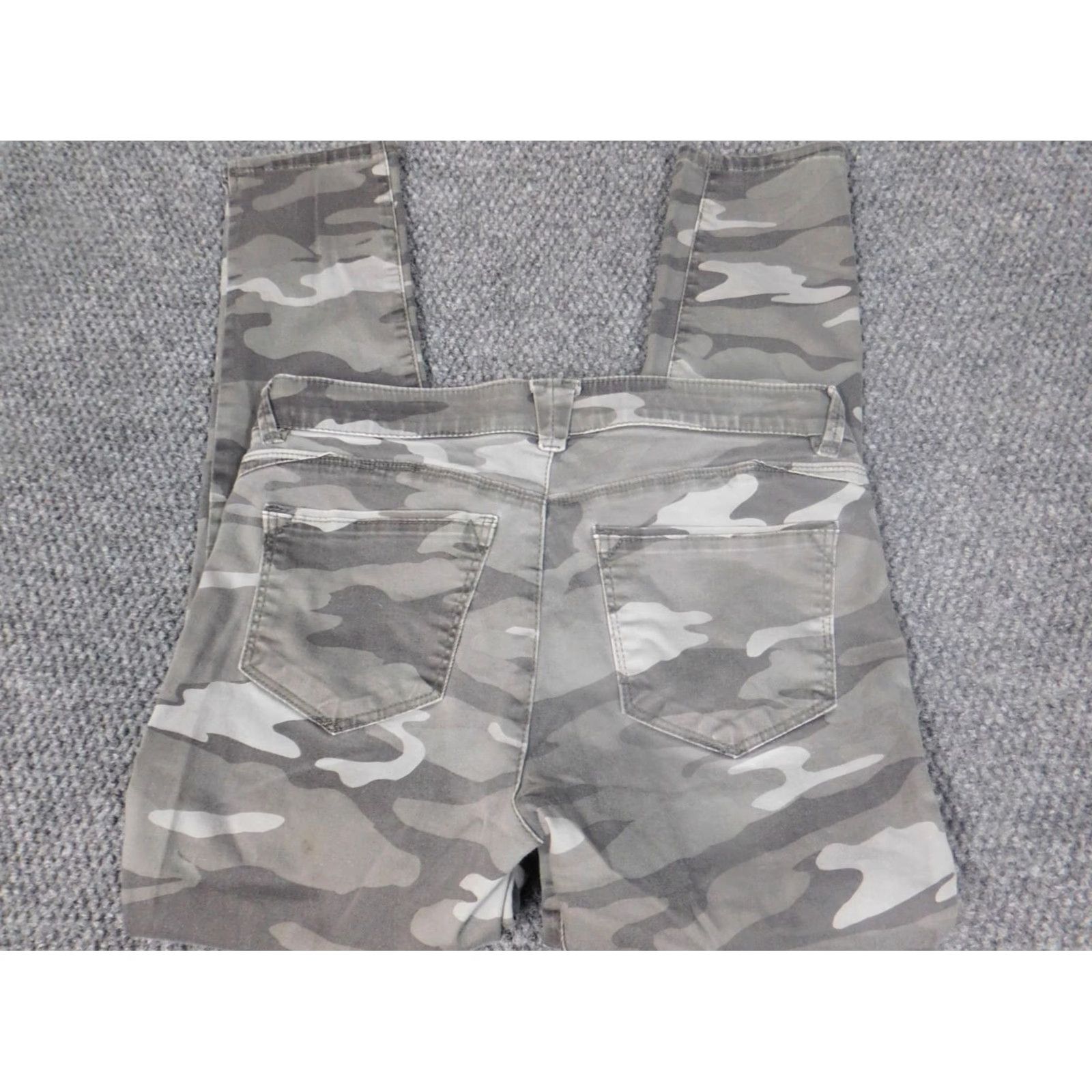 Vintage Wit & Wisdom Jeans Womens 4 Gray Skinny Camouflage Camo Denim Zip Pockets Dark Wash 28x24 Regular Men/Women? Size 27" / US 4 / IT 40 - 5 Thumbnail