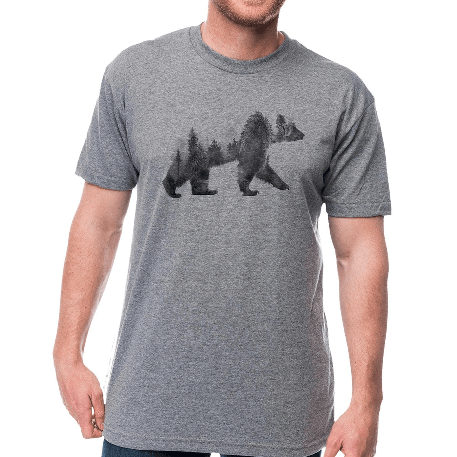 Designer × Vintage Men's Double Exposure Bear T-Shirt Size US M / EU 48-50 / 2 - 4 Thumbnail
