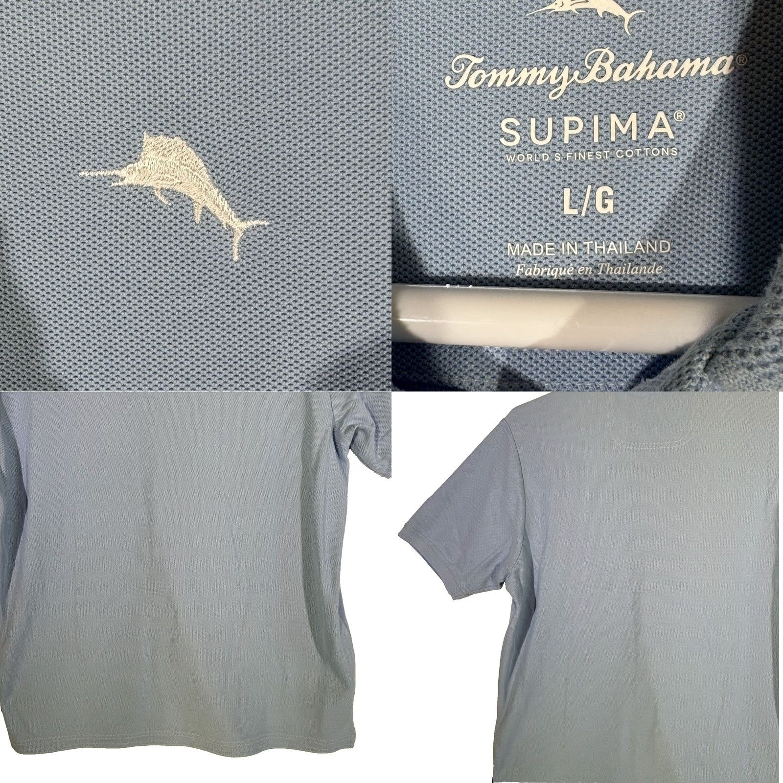Tommy Bahama Tommy Bahama Polo Shirt Men Large Blue Supima Cotton Golf Performance Short Sleeve Shirt Size US L / EU 52-54 / 3 - 8 Thumbnail
