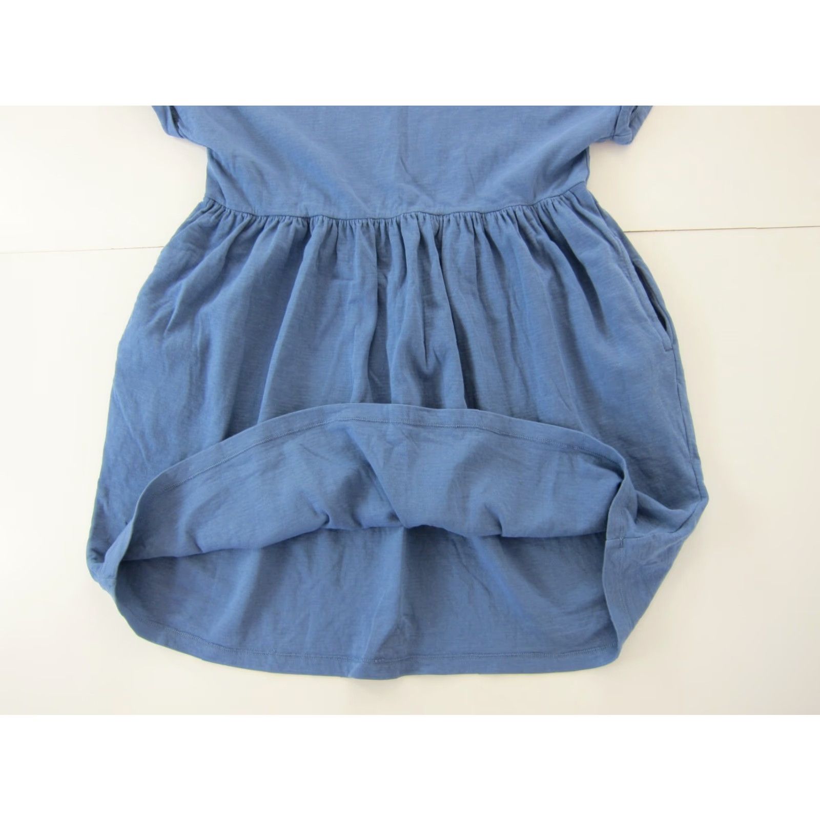 Vintage Caslon Dress Blue Pocket Short Sleeve Tunic Sheath Smock 100% Cotton Medium Size 32" / US 10 / IT 46 - 7 Thumbnail