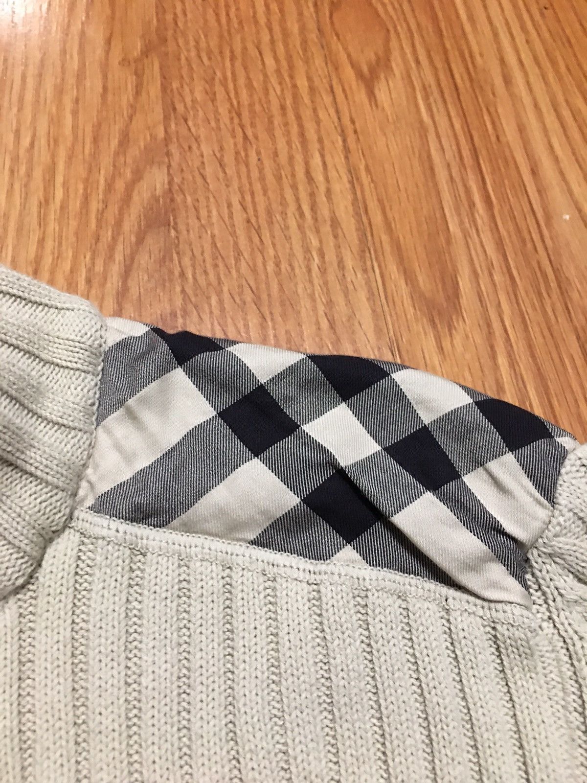 Burberry Burberry London Beige Cotton Knit Zip Sweater Size L Size US L / EU 52-54 / 3 - 5 Thumbnail