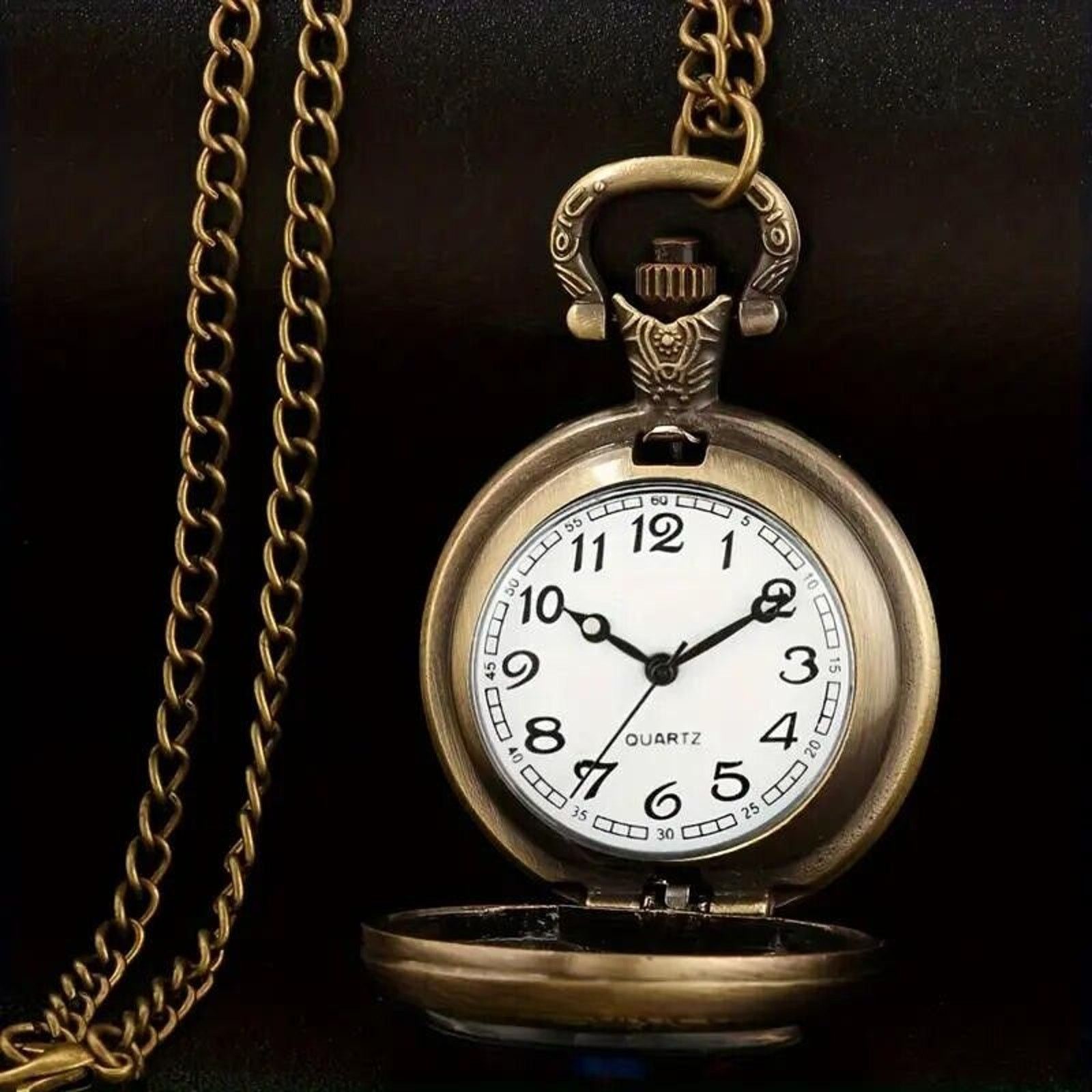 Other American Flag & Bald Eagle Quartz Pocket Watch • 32" Chain Size ONE SIZE - 4 Thumbnail
