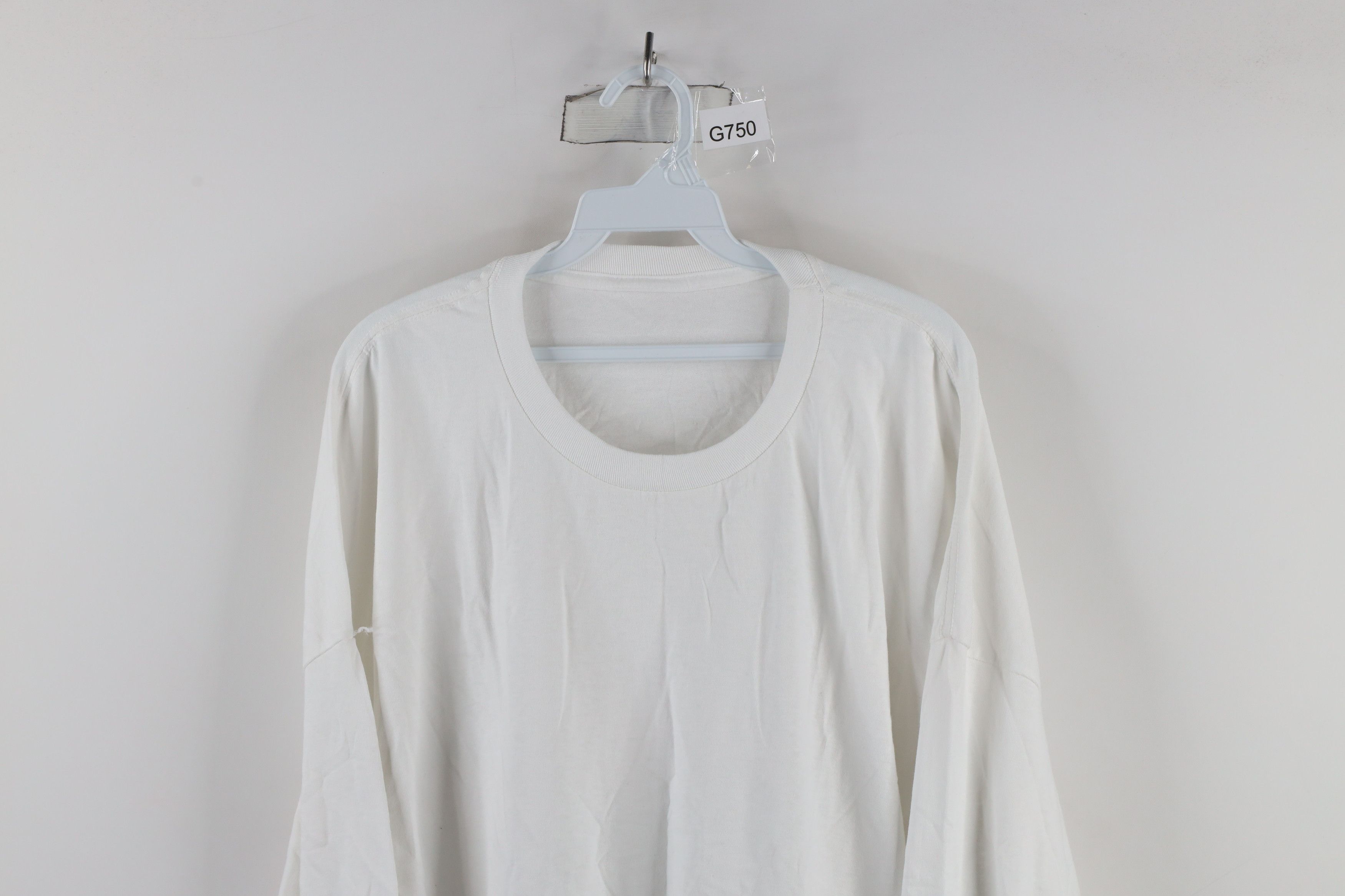 Vintage Vintage 90s Streetwear Long Sleeve T-Shirt White Cotton Size US XXL / EU 58 / 5 - 2 Thumbnail