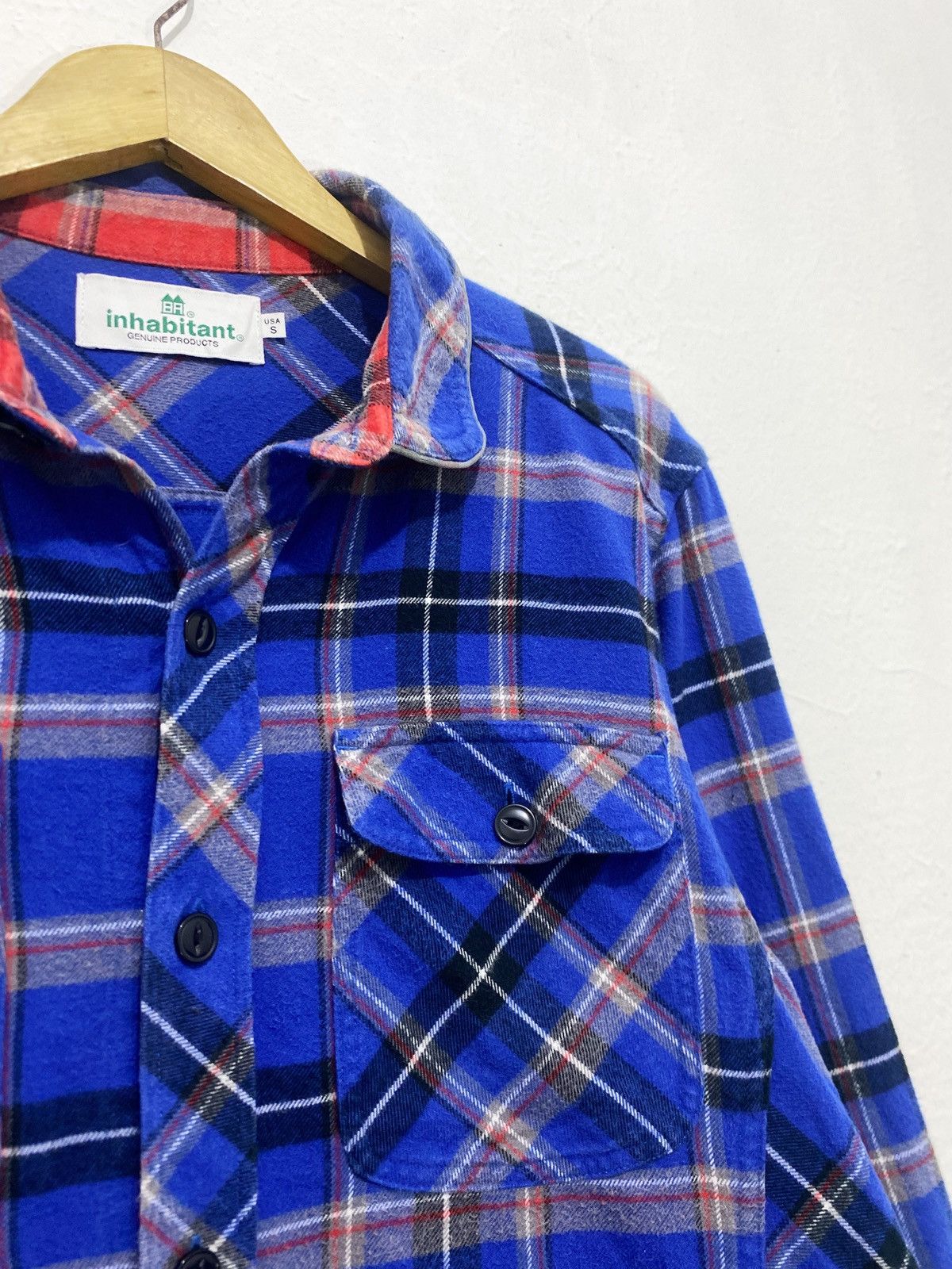 INHABIT Inhabitant Flannel Three-Quarter Length Sleeve Button Up Size US S / EU 44-46 / 1 - 6 Thumbnail