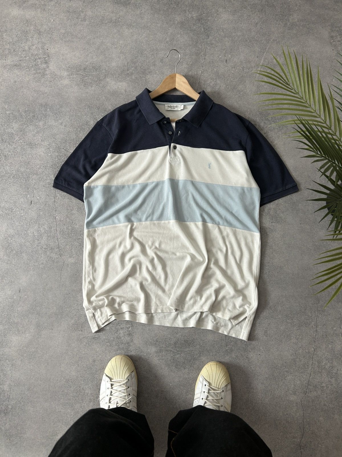 Yves Saint Laurent Yves Saint Laurent Luxury striped polos shirt mens Size US XL / EU 56 / 4 - 1 Thumbnail