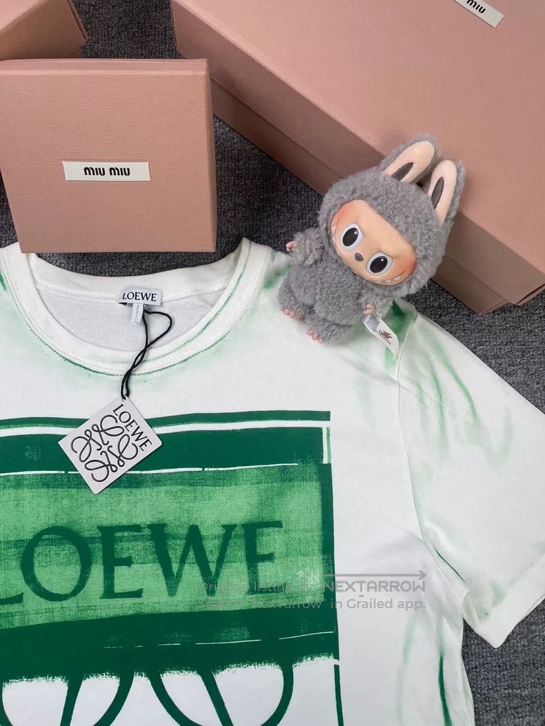 Loewe LOEWE size S Logo-printed Round Collar T-shirt with Raglan Size S / US 4 / IT 40 - 2 Thumbnail