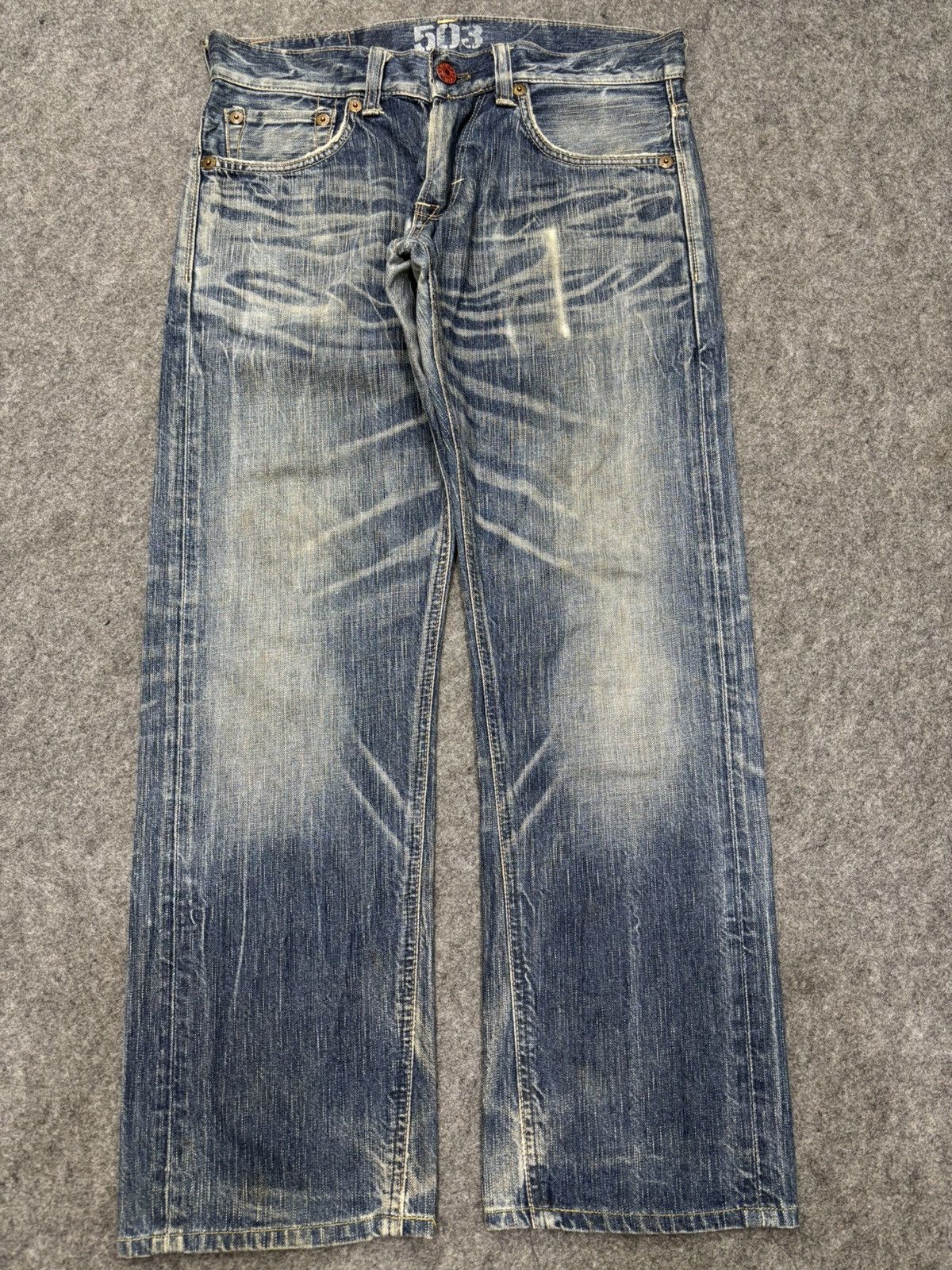 Edwin 💥Insane Fades💥Rare Edwin 503 All Out Fades Denim F655 Size US 33 - 19 Thumbnail