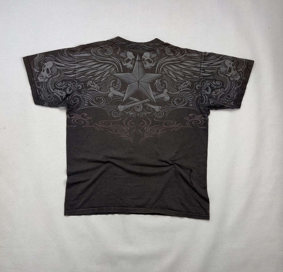 Vintage Tshirt Liquid Blue Skull Gothic Affliction Over Print Size US L / EU 52-54 / 3 - 2 Thumbnail