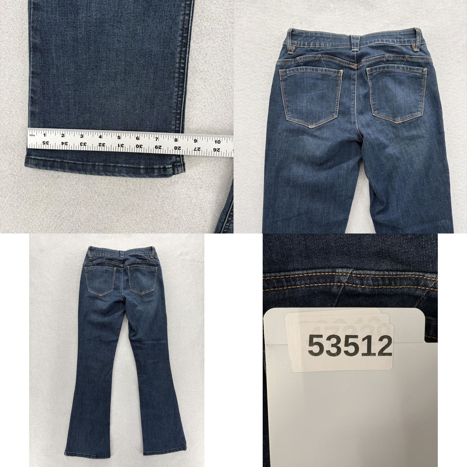 Vintage Democracy Ab Solution Bootcut Jeans Womens 4 Blue Dark Wash Mid Rise Stretch Size 27" / US 4 / IT 40 - 8 Thumbnail