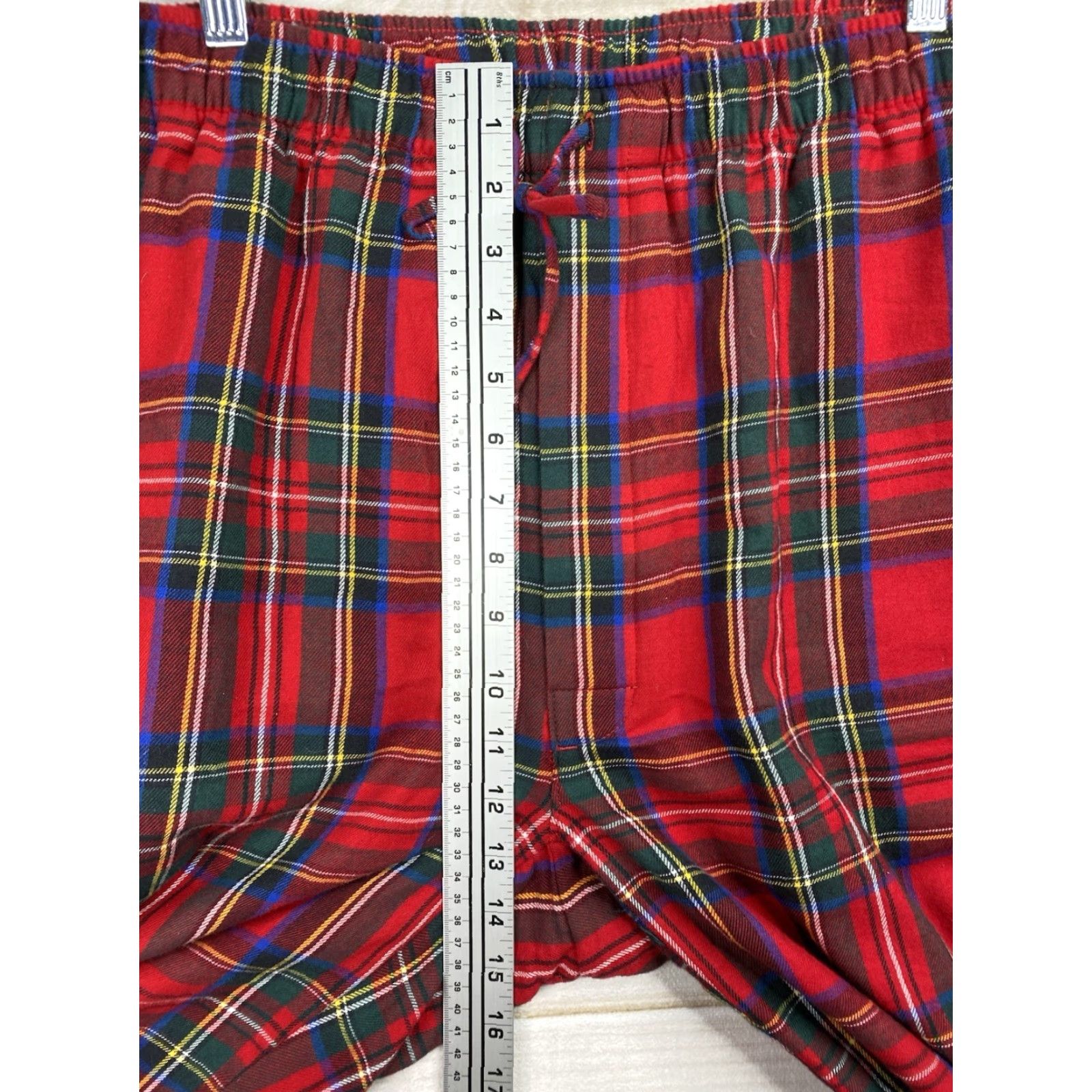 Lands' End Lands' End Pajama Pants Mens XL Red Flannel Drawstring Pockets Classic Lounge Plaid 100% Cotton Sleep Pants Size US 36 / EU 52 - 3 Thumbnail