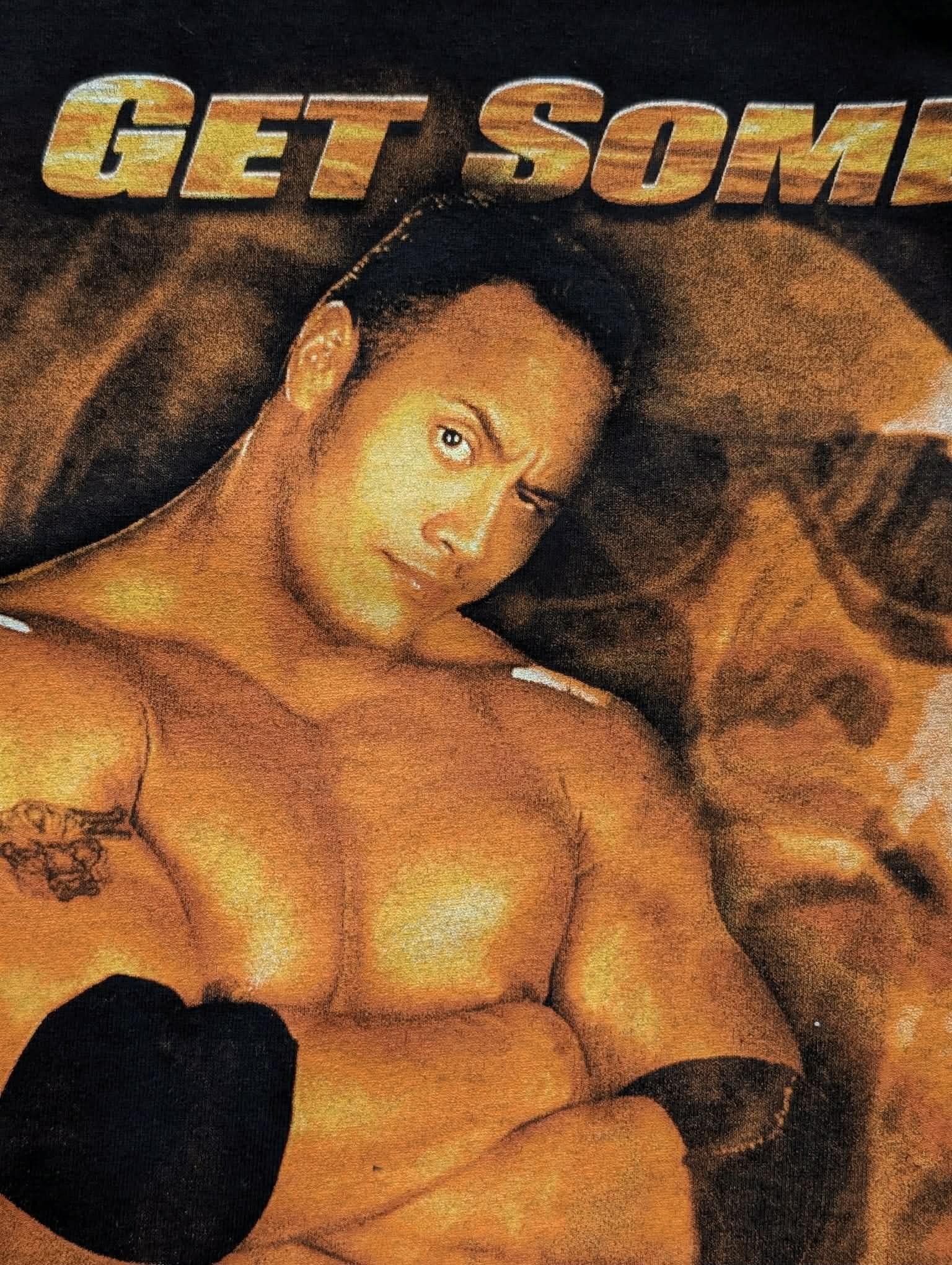 AAA Vintage WWF Wrestling ROCK HARD Dwayne Johnson 2000 t-shirt Size US L / EU 52-54 / 3 - 7 Thumbnail