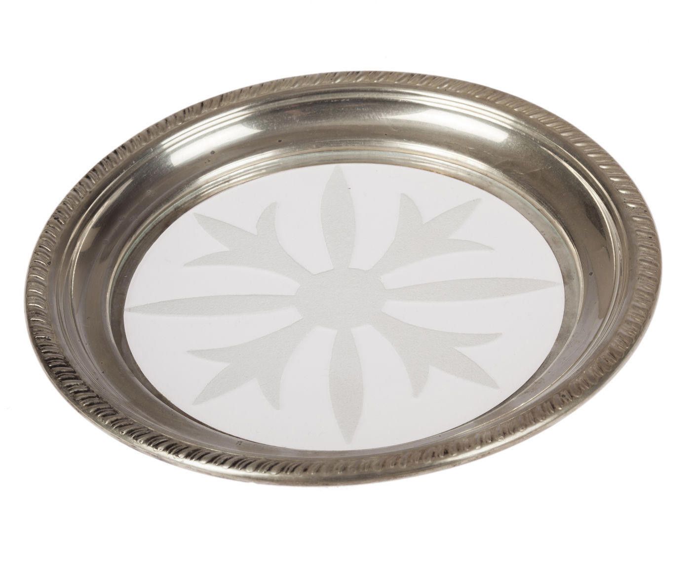 Designer Sterling Silver and Crystal Wine Bottle Coaster Size ONE SIZE - 1 Thumbnail