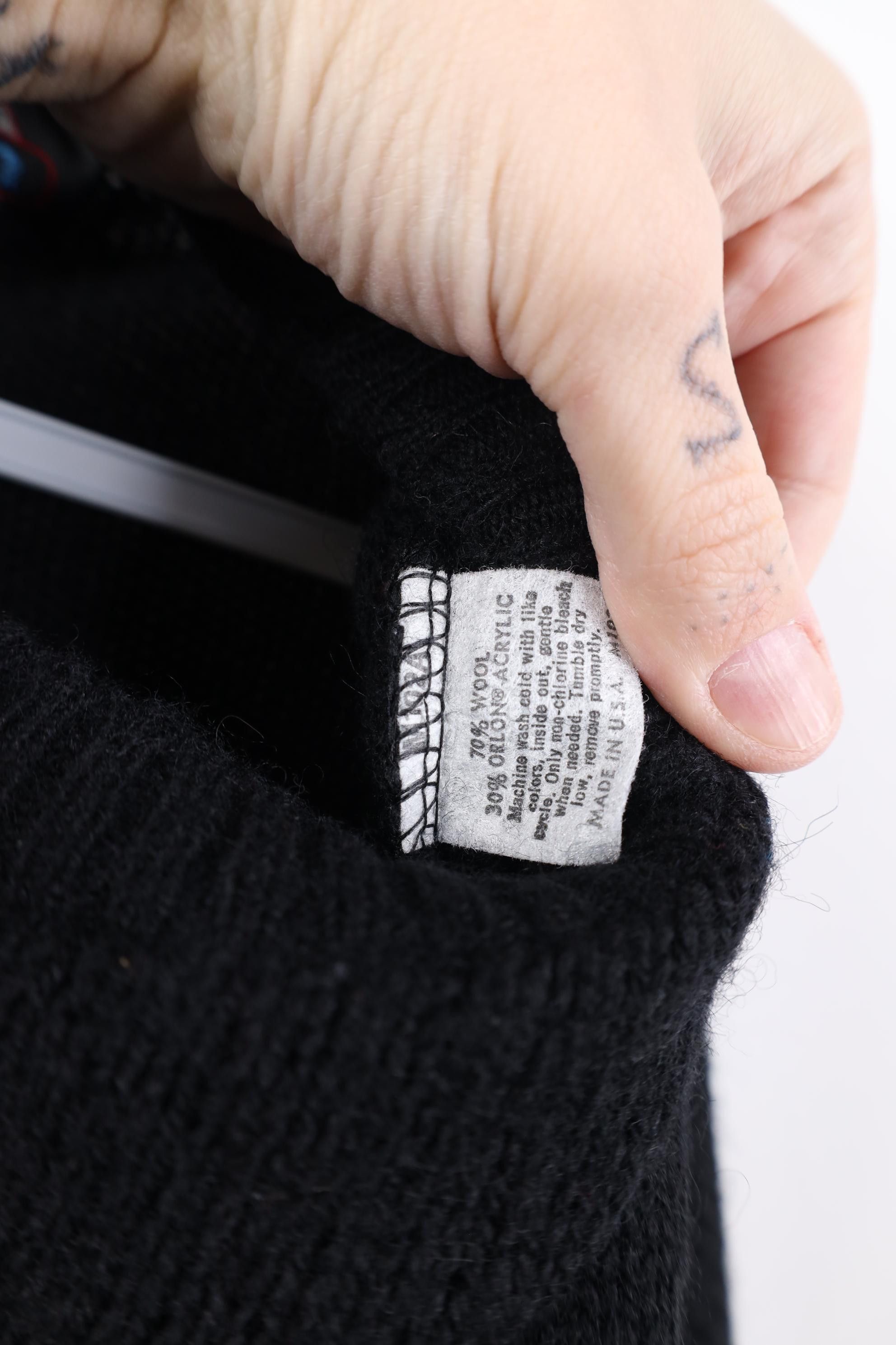 Vintage Vintage 70s Streetwear Wool Blend Knit Sweater Black USA Size US M / EU 48-50 / 2 - 6 Thumbnail