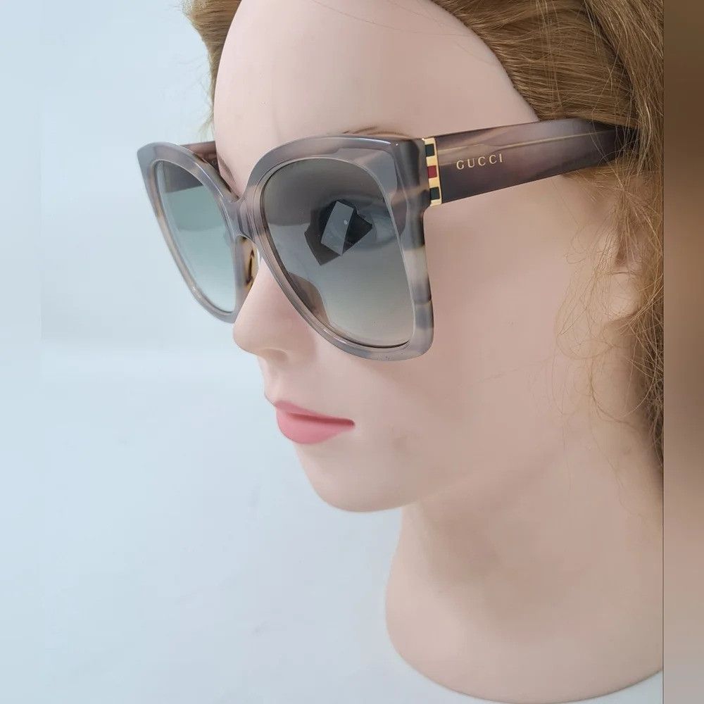 Gucci NWT Gucci Women's Sunglasses Marble Gray Square Full Rim GG Size ONE SIZE - 5 Thumbnail