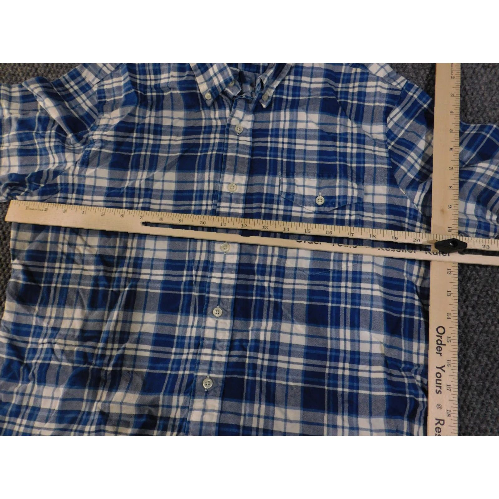 Ralph Lauren Ralph Lauren Shirt Mens Large Blue Plaid Short Sleeve Button-Up Pocket Casual Stretched Regular Collar Down Vintage No Size US L / EU 52-54 / 3 - 5 Thumbnail