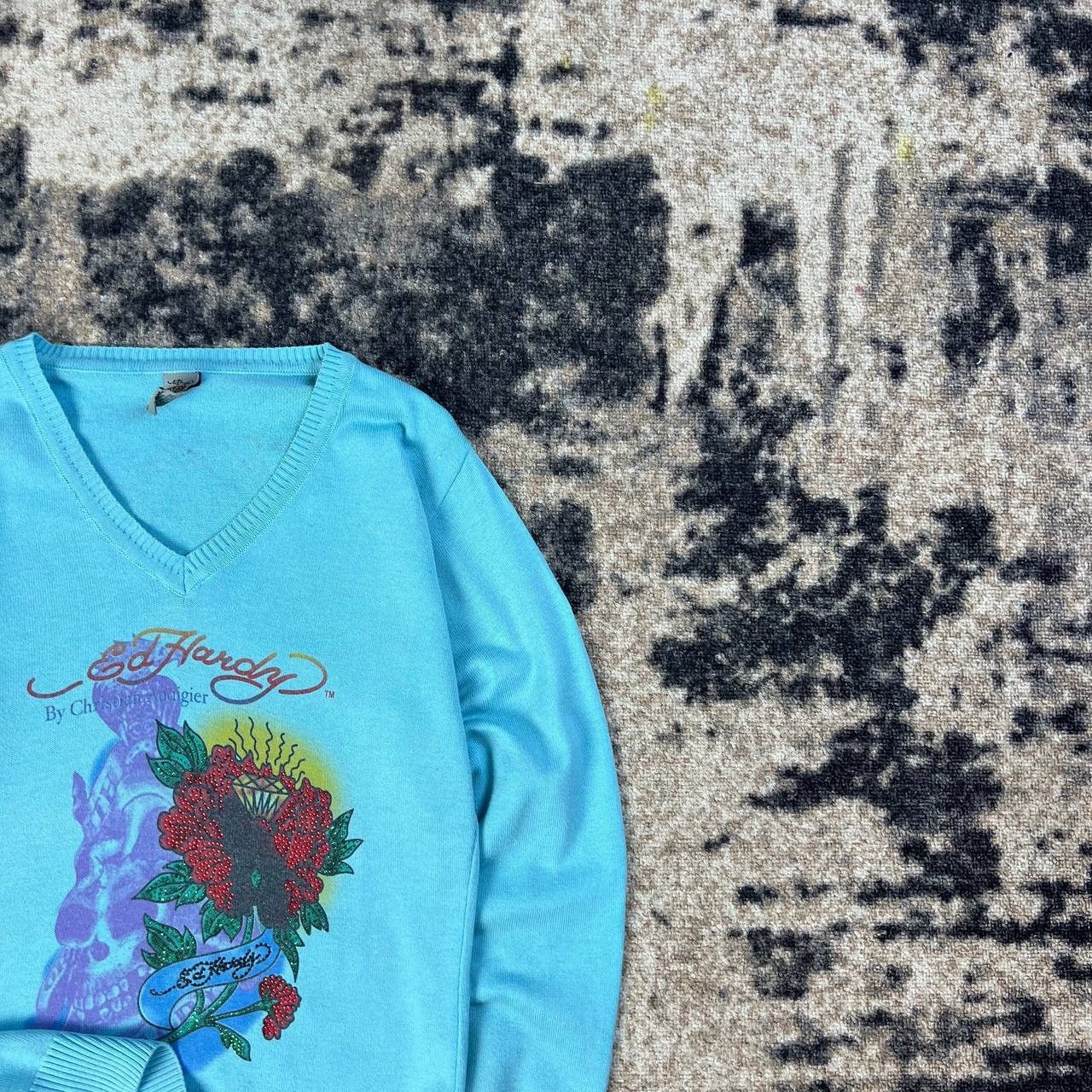Ed Hardy Ed Hardy Vintage Y2K Two-Sides Big Logo V-Neck Sweater Size XL / US 12-14 / IT 48-50 - 2 Thumbnail