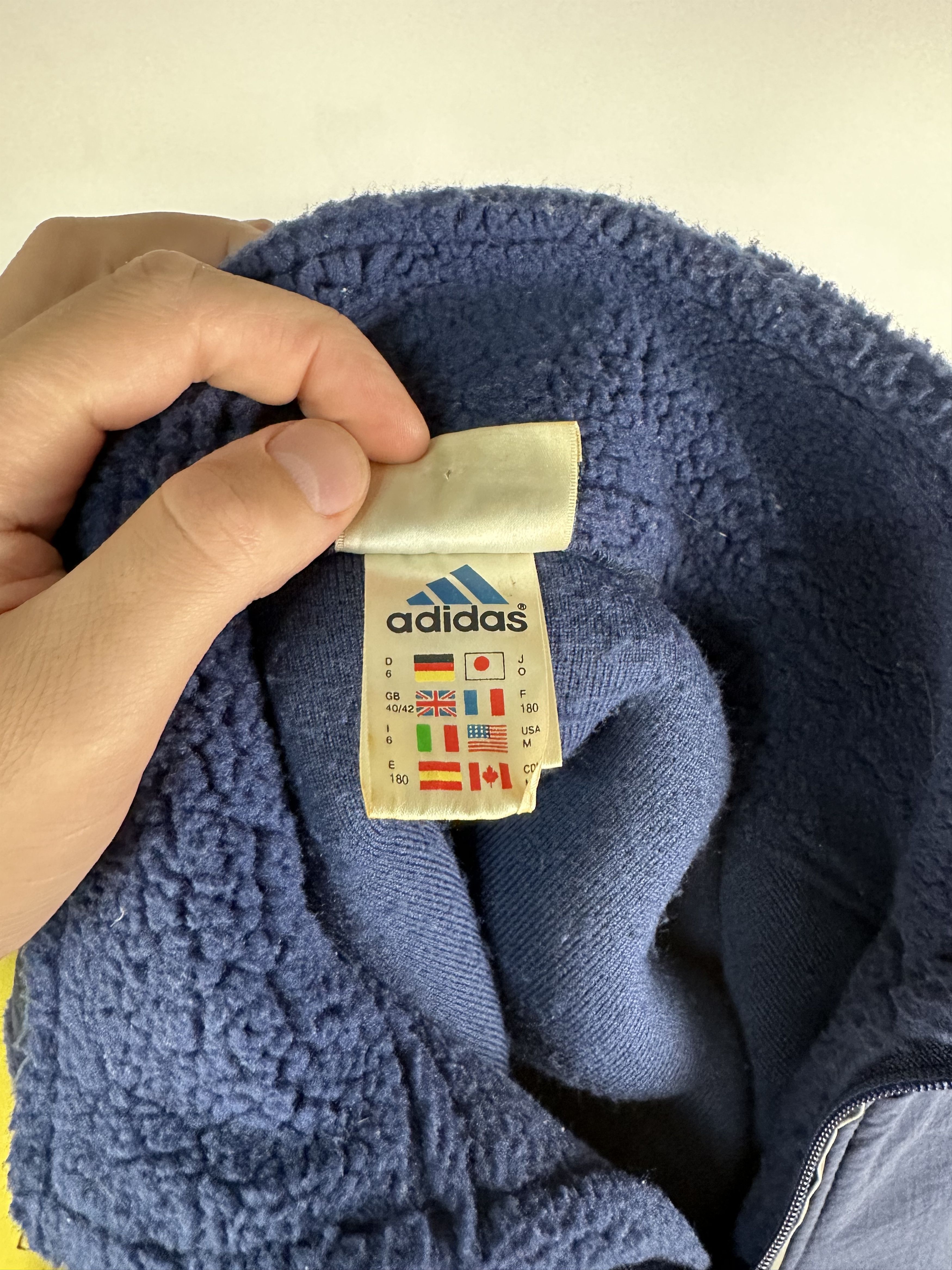 Adidas × Vintage Vintage Adidas Teddy Sherpa Fleece Quarter Zip Jacket Blue M Size US M / EU 48-50 / 2 - 10 Thumbnail