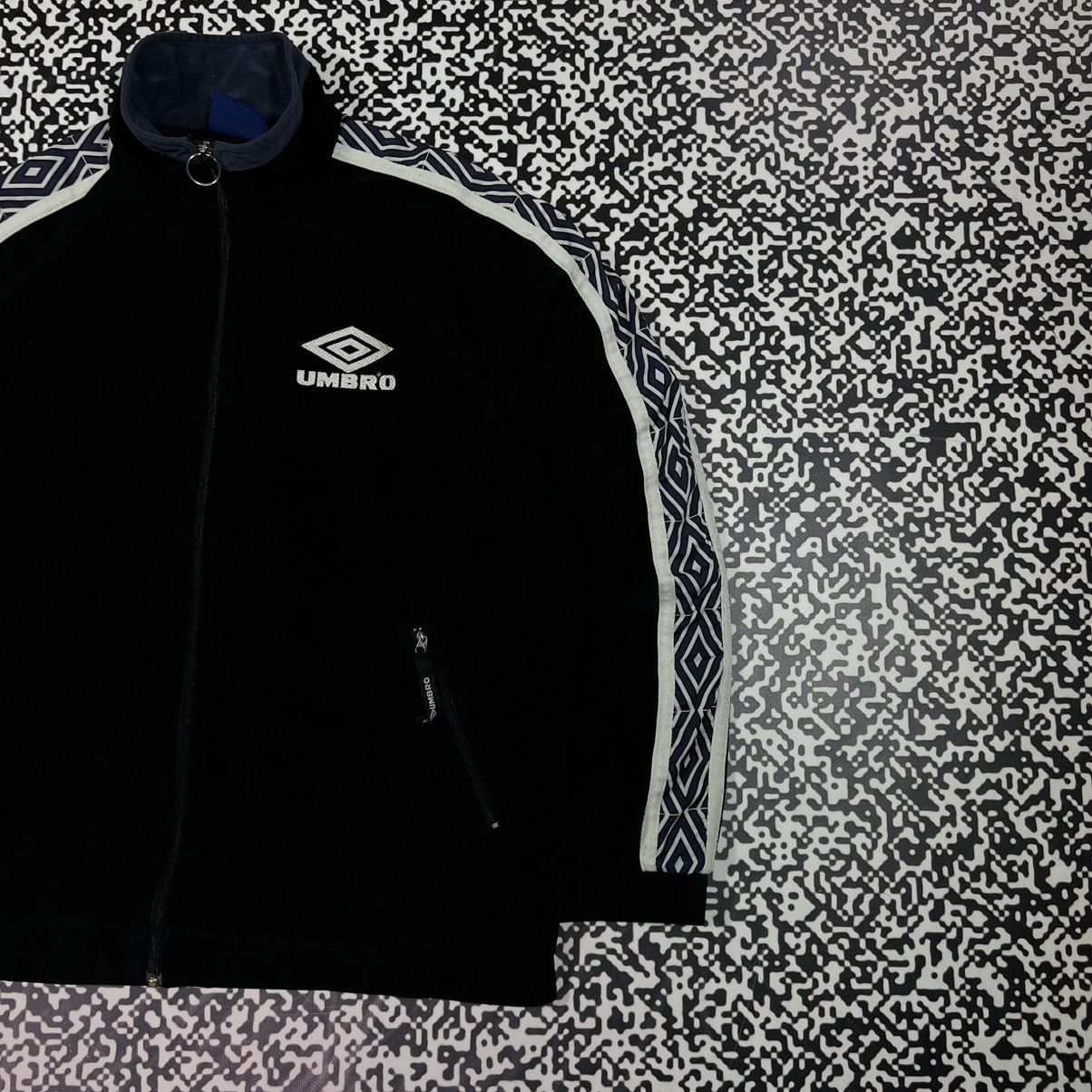 Umbro Vintage 90s UMBRO Velour Lampas Retro Light Track Jacket Size US L / EU 52-54 / 3 - 4 Thumbnail
