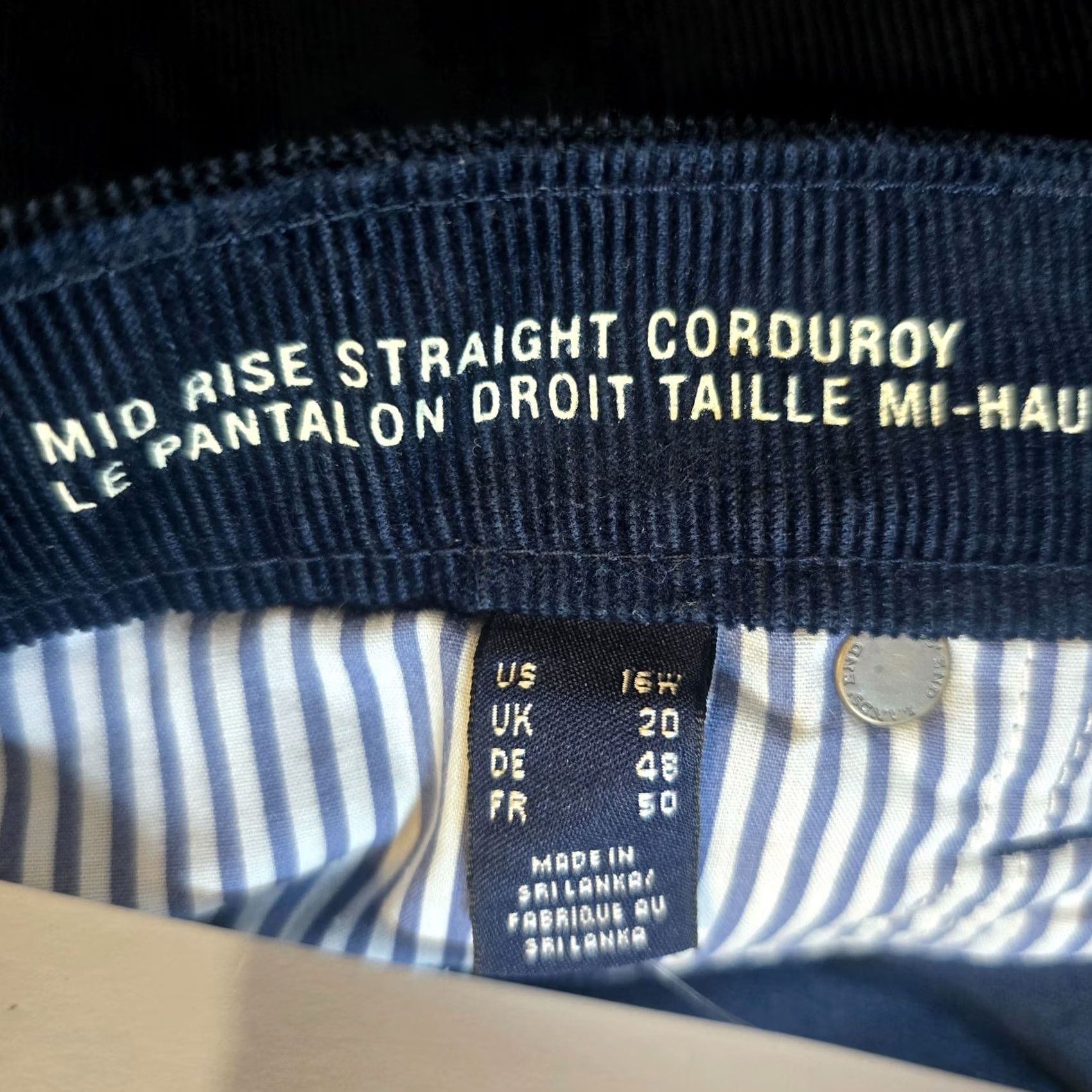 Lands' End Lands' End Pants Womens 16W Blue Mid Rise Straight Corduroy Capsule Preppy Pants Size 38" / US 16 / IT 52 - 5 Thumbnail