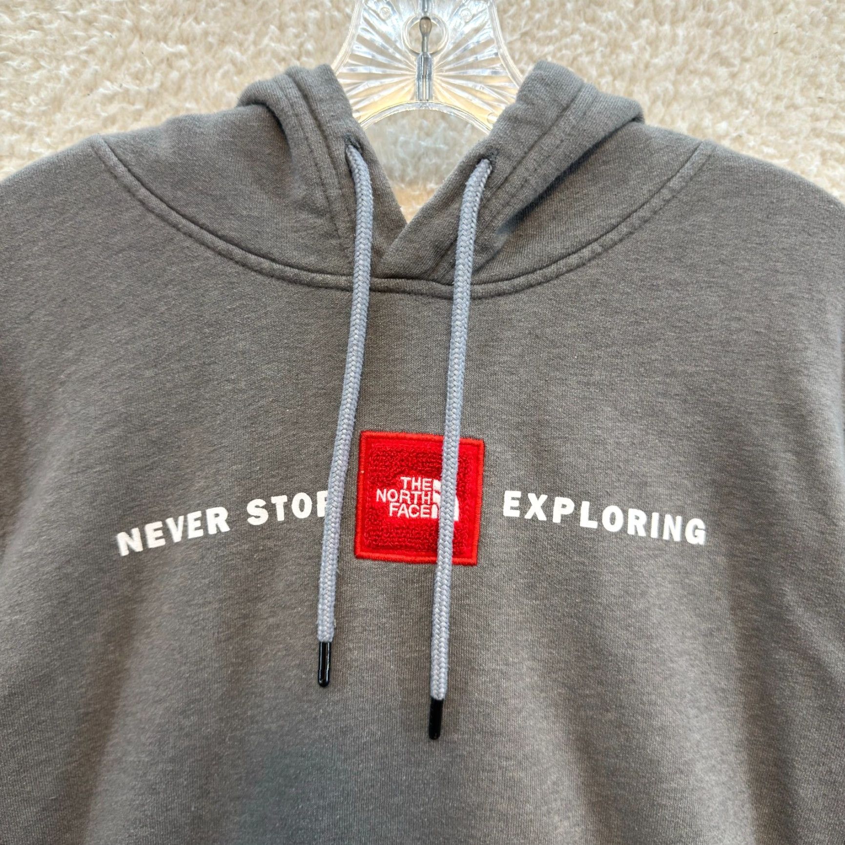 The North Face The North Face Hoodie Mens Large Grey Logo Pullover Sweatshirt Never Stop Exploring Size US L / EU 52-54 / 3 - 3 Thumbnail