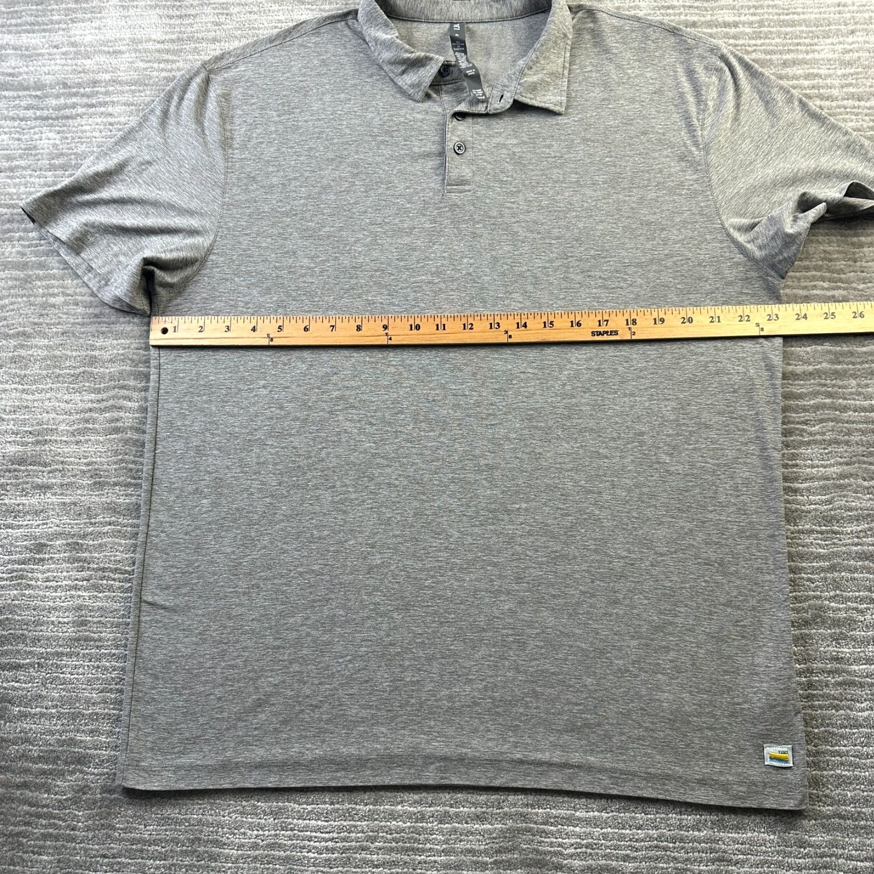Vuori Vuori Polo Shirt Mens XL Gray Heather Strato Tech Polo Shirt Embroidered Logo Vuori Card? Size US XL / EU 56 / 4 - 7 Thumbnail