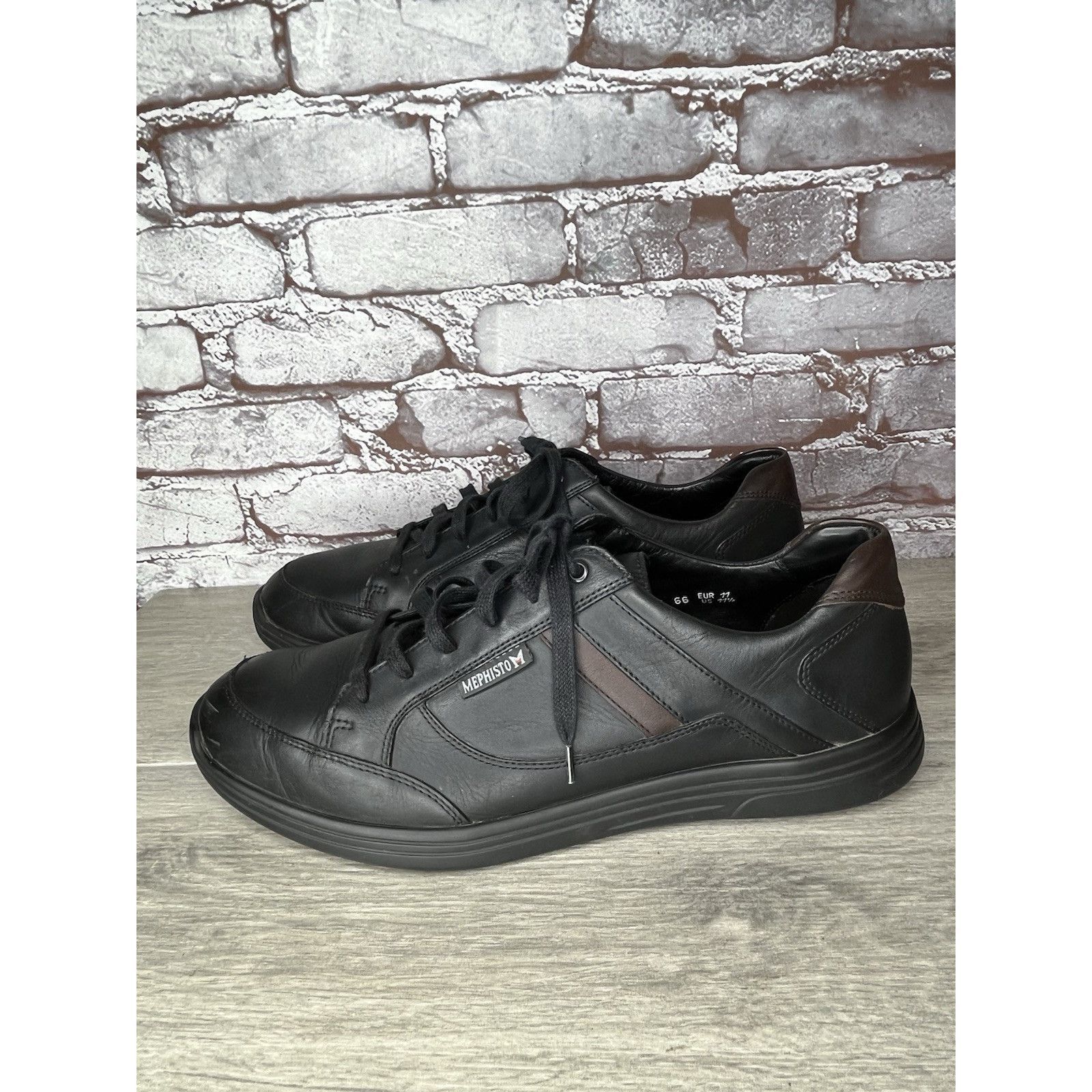 Mephisto MEPHISTO Frank GoWing Black Leather Lace Up Sneakers Shoes M Size US 11.5 / EU 44-45 - 19 Thumbnail