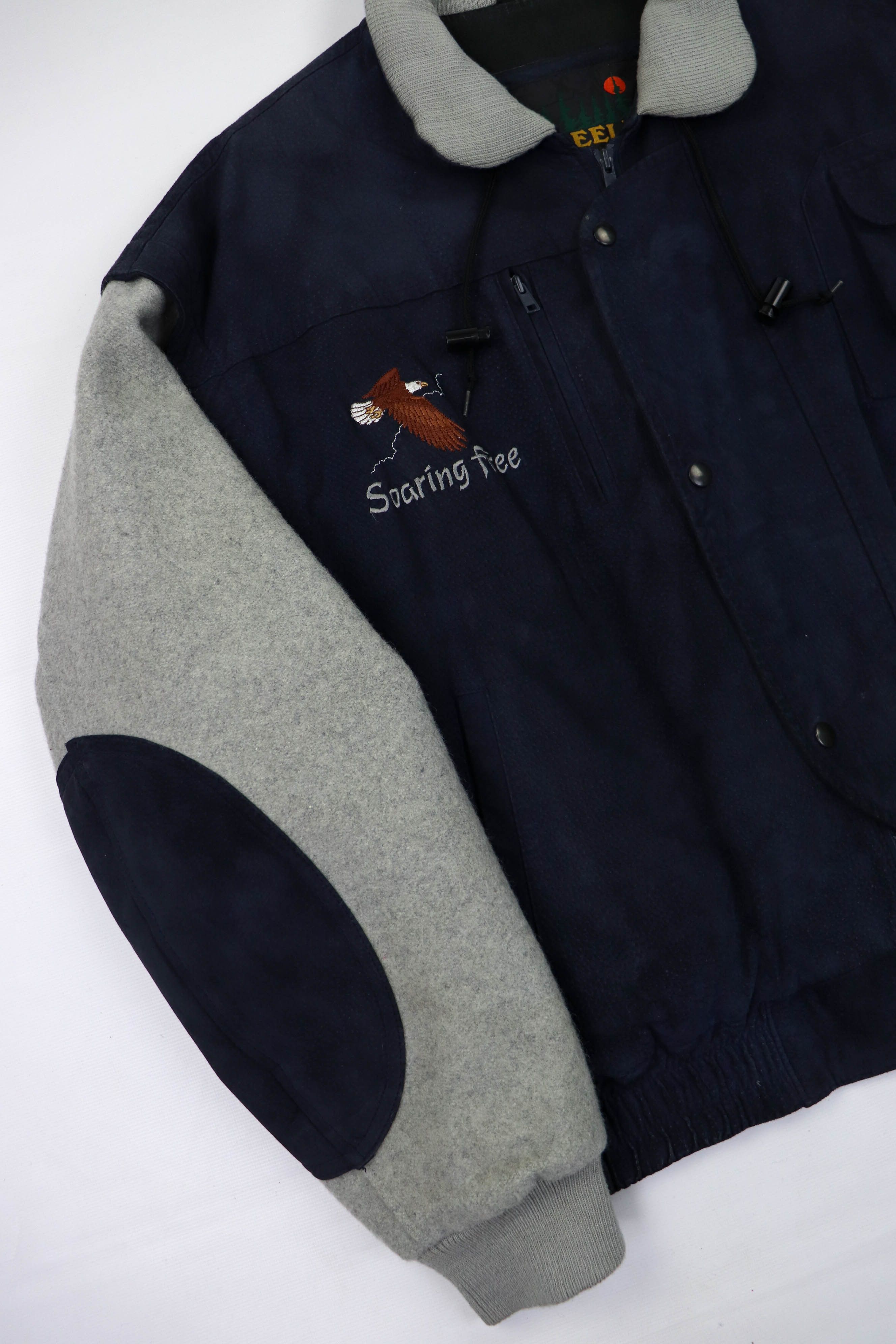 Vintage 90s Vintage Peerless Garments SuedeWool Embro Varsity Jacket Size US XL / EU 56 / 4 - 4 Thumbnail