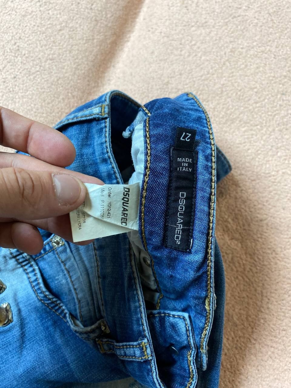 Dsquared2 × Vintage Vintage Distressed Washed Jeans Size 27" / US 4 / IT 40 - 2 Thumbnail