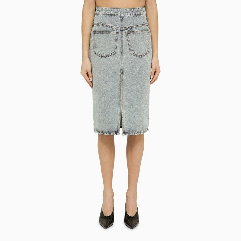 image of The Mannei Malmo Maxi Skirt In Denim Inside Out in Blue, Women's (Size 26)