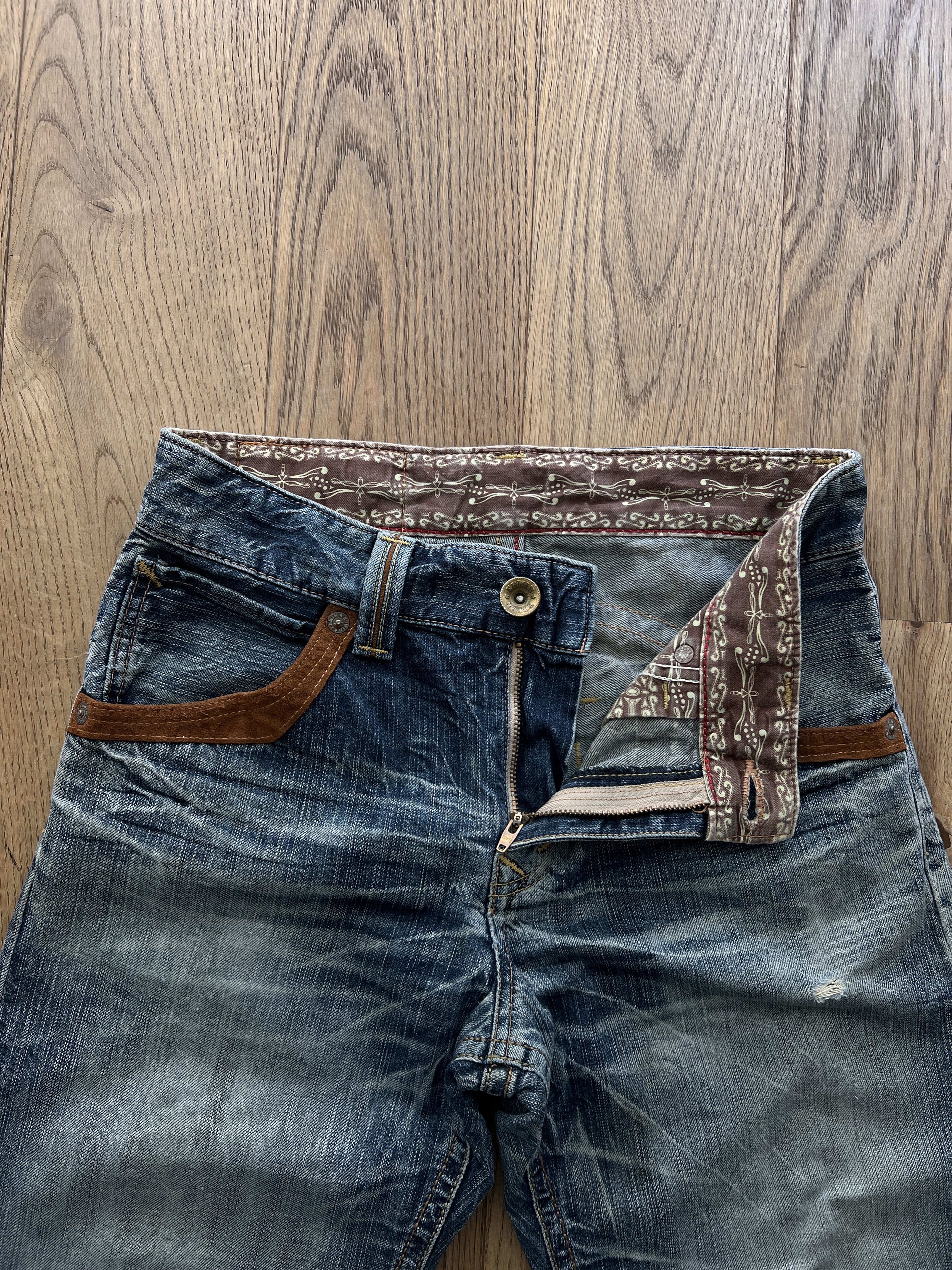 Edwin EDWIN WESTERN COWBOY DENIM JEANS DISTRESSED VINTAGE RARE Y2K Size US 29 - 15 Thumbnail