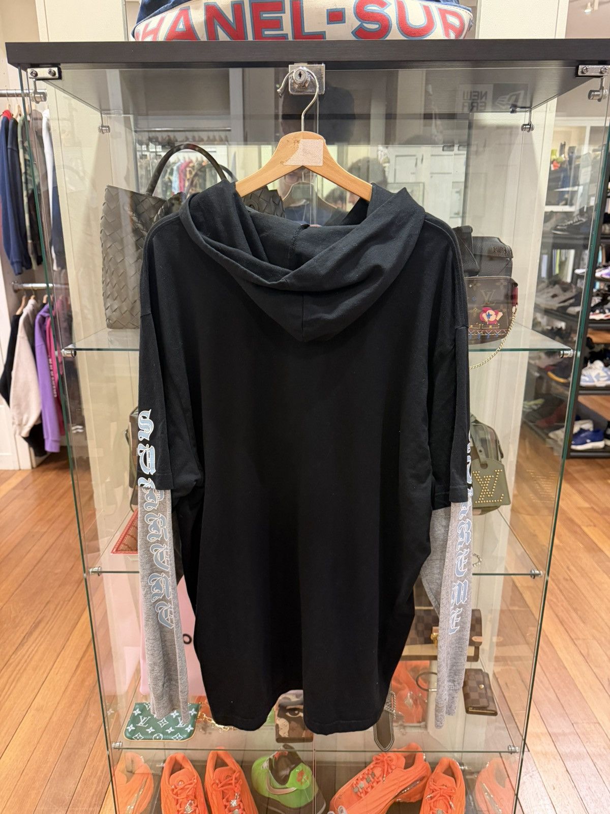 Supreme Supreme Layered Hooded LS Shirt - Grey/Black Size US XXL / EU 58 / 5 - 2 Thumbnail