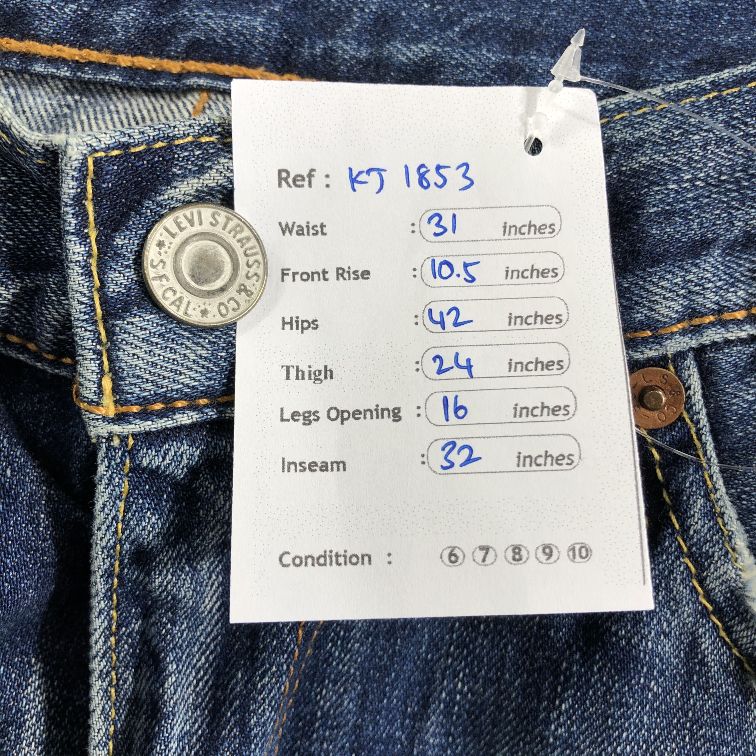 Levi's Vintage Levis 505 Jeans Faded Blue Denim KJ1853 Size US 30 / EU 46 - 11 Thumbnail