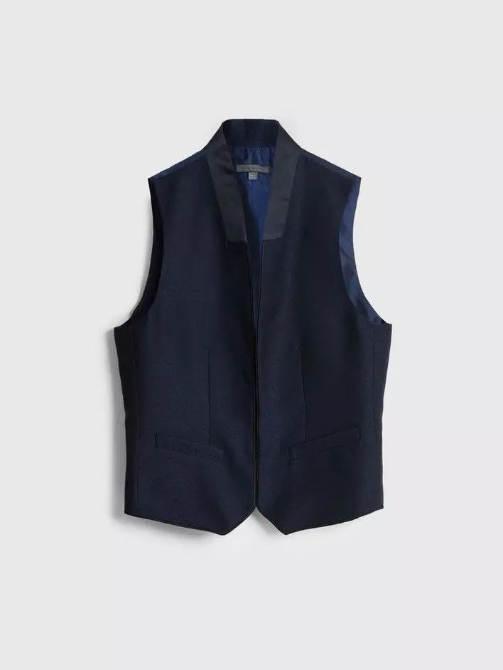 image of John Varvatos Hook And Bar Vest. 48 in Blue, Men's (Size Medium)