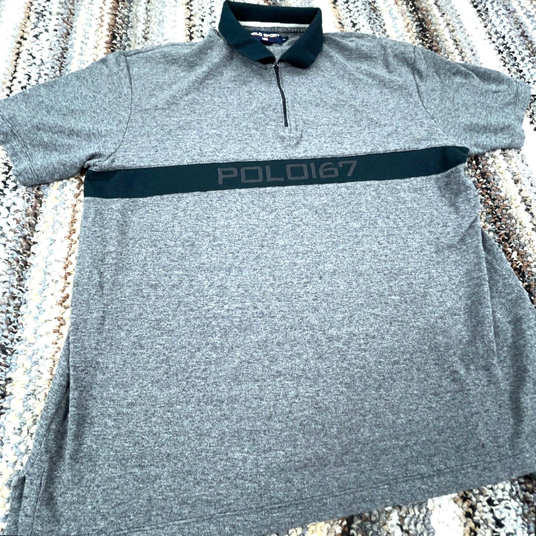 Vintage VINTAGE Ralph Lauren Polo Shirt Men XL Casual Short Sleeve Gray Cotton 90s Polo Sport RL Semifitted Size US XL / EU 56 / 4 - 4 Thumbnail