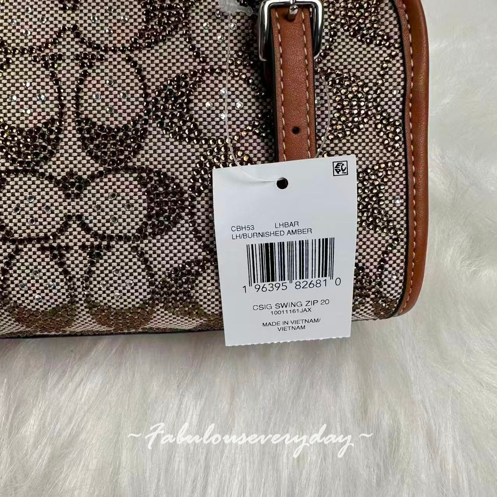 Coach Coach Swing 20 Crystal Sig Jacquard Silver/Burnished Amber Size ONE SIZE - 7 Thumbnail