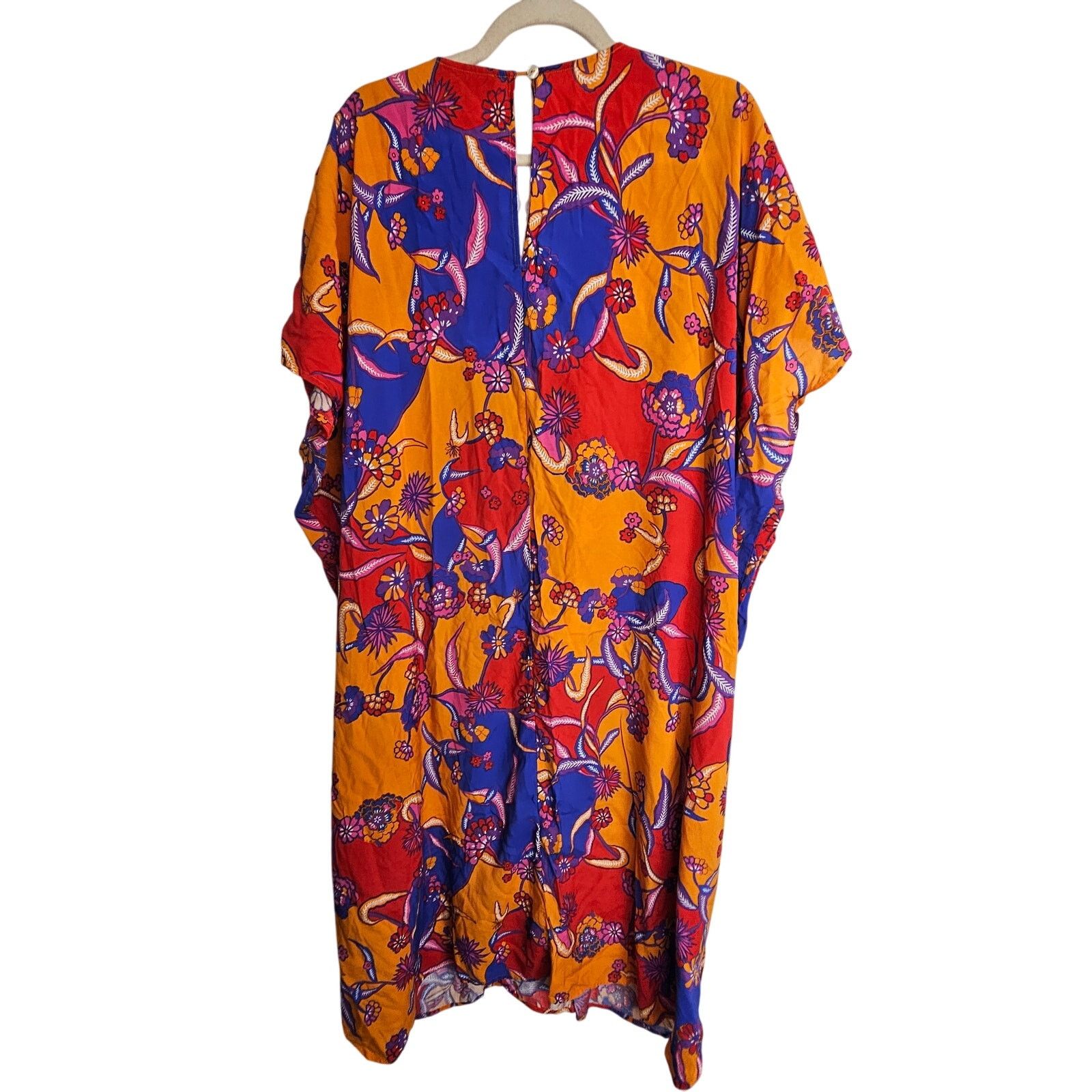 Modernica Modcloth Womens Floral Kimono Maxi Dress Sz L Vibrant Resort Size L / US 10 / IT 46 - 8 Thumbnail
