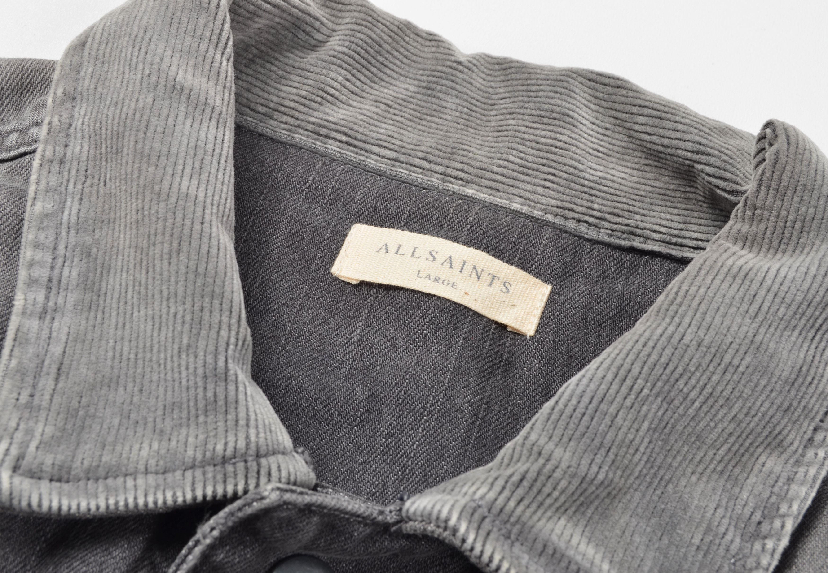 Allsaints Allsaints Distressed Faded Grunge Gray Denim Jacket Size US L / EU 52-54 / 3 - 9 Thumbnail