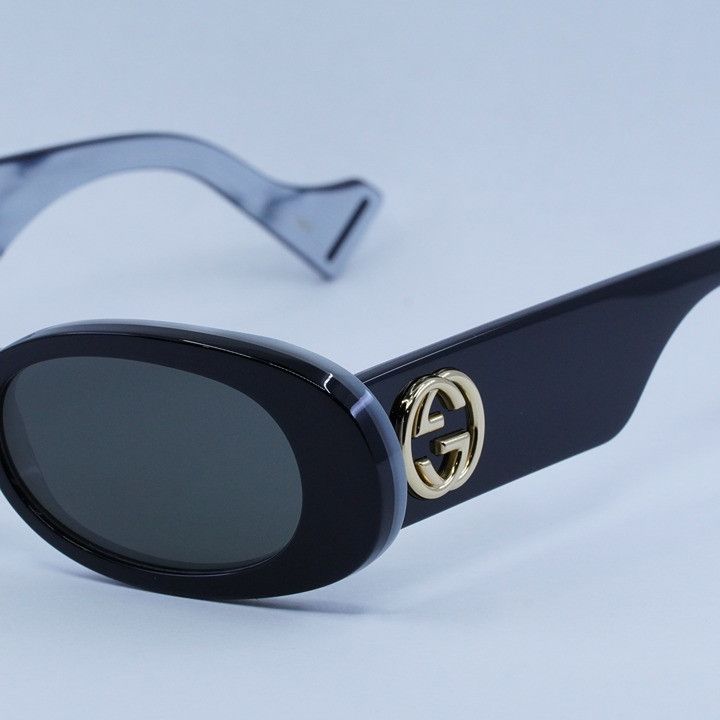 Gucci Gucci GG0517S 001 Sunglasses Black Oval Frame, Grey Lenses Size ONE SIZE - 4 Thumbnail
