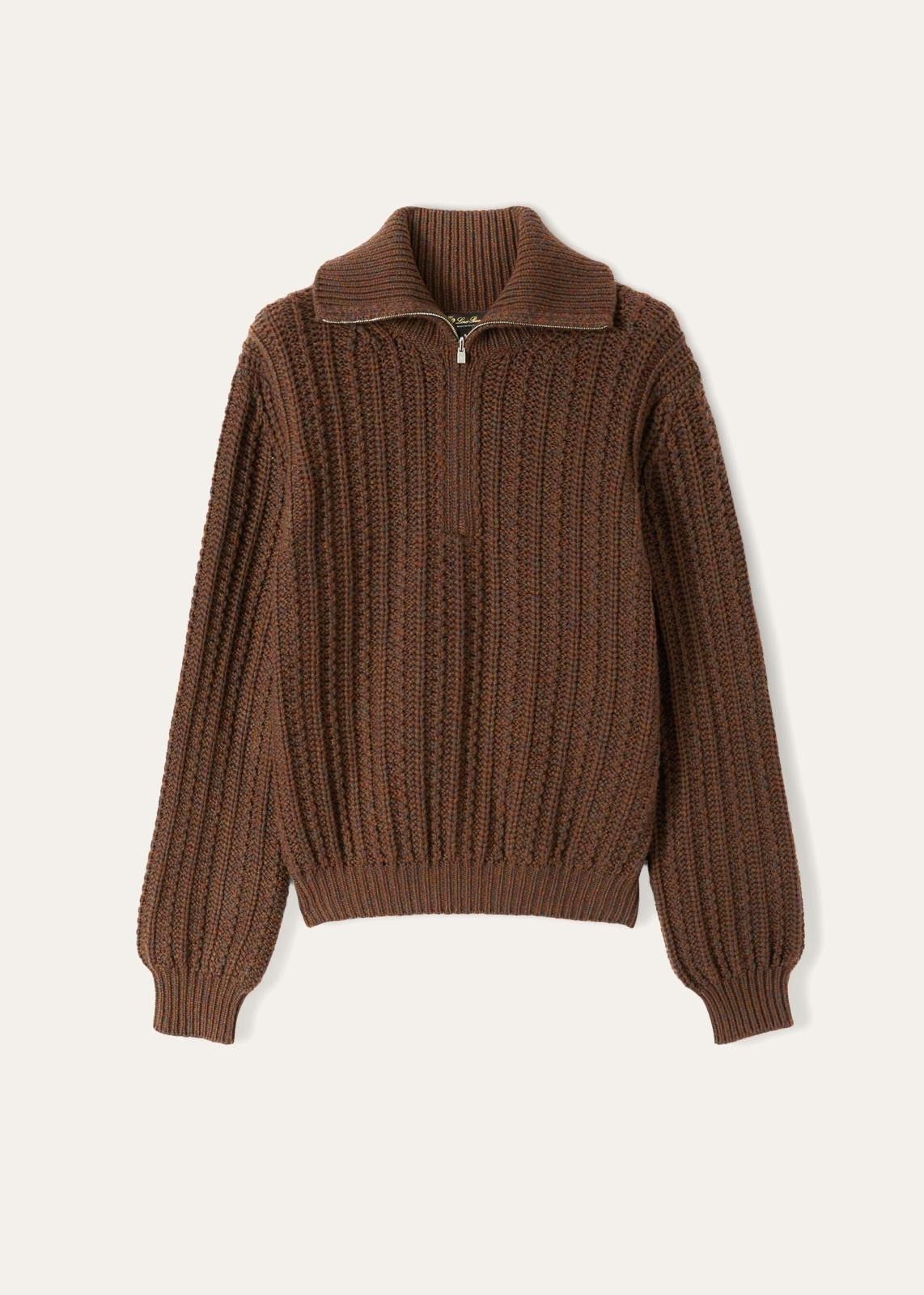 Loro Piana o1srvl11e0824 Waipara Half Zipper Sweater in Brown Size XL / US 12-14 / IT 48-50 - 1 Thumbnail