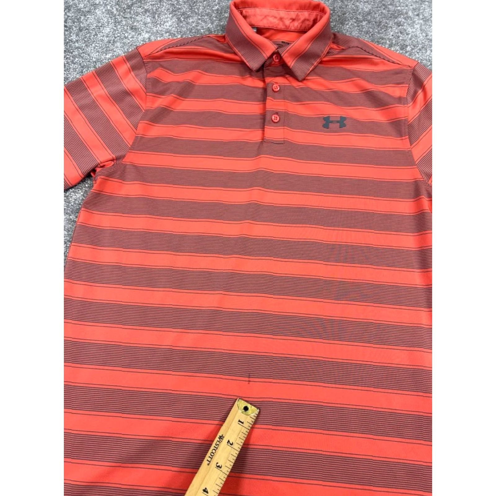 Under Armour Under Armour Polo Shirt Mens M Gray Orange HeatGear Golf Shirt Polo Sports Breathable Short Sleeve Size US M / EU 48-50 / 2 - 5 Thumbnail